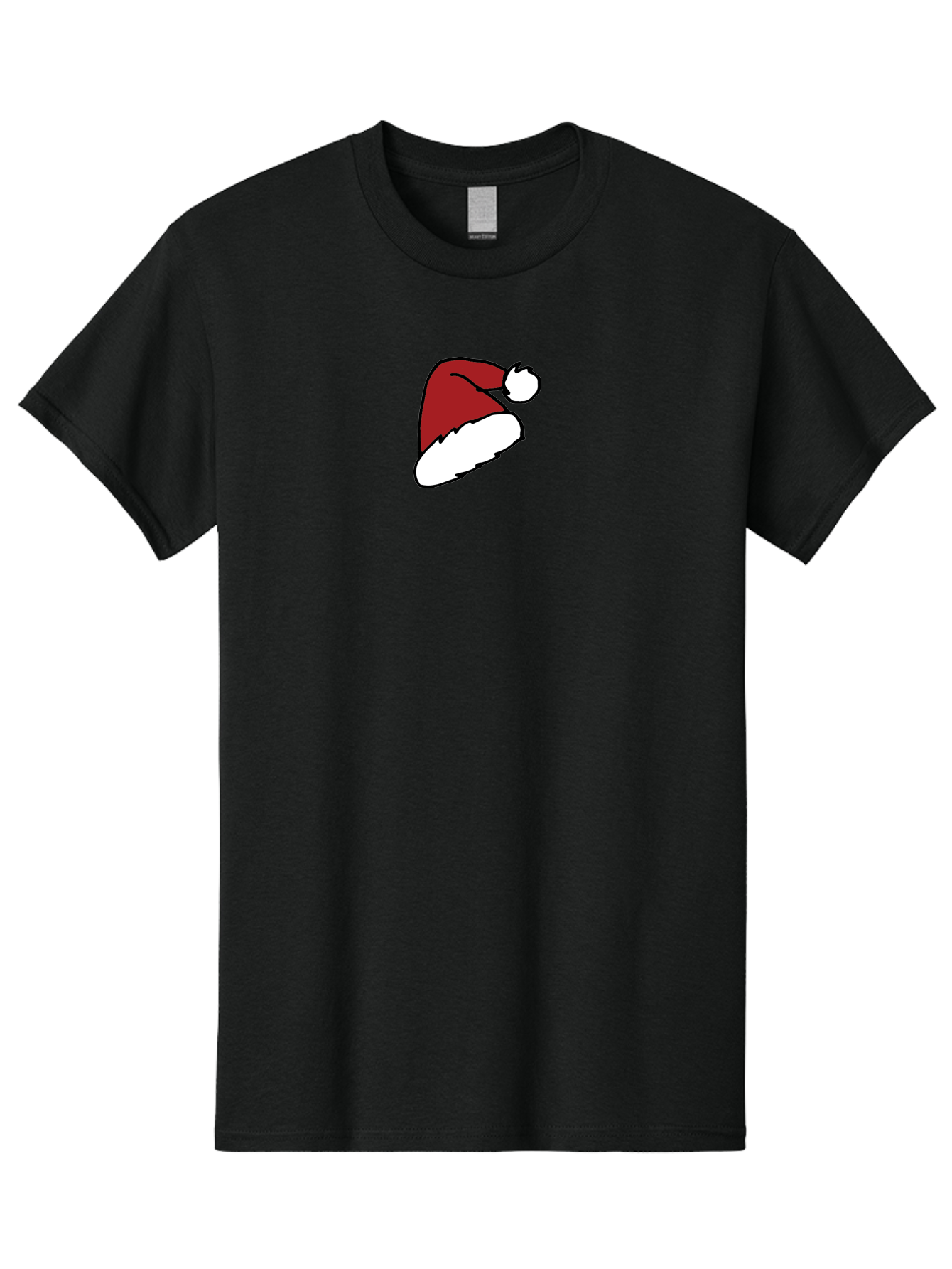 Santa-Hat Men'S Graphic Tee, 100% Cotton, Comfortable Casual Summer Wear, Machine Washable, Red And White Santa Hat, Christmas Accessory, Festive Headwear, Holiday Symbol, Cartoon Illustration, Winter Wear, Seasonal Decoration Aab095