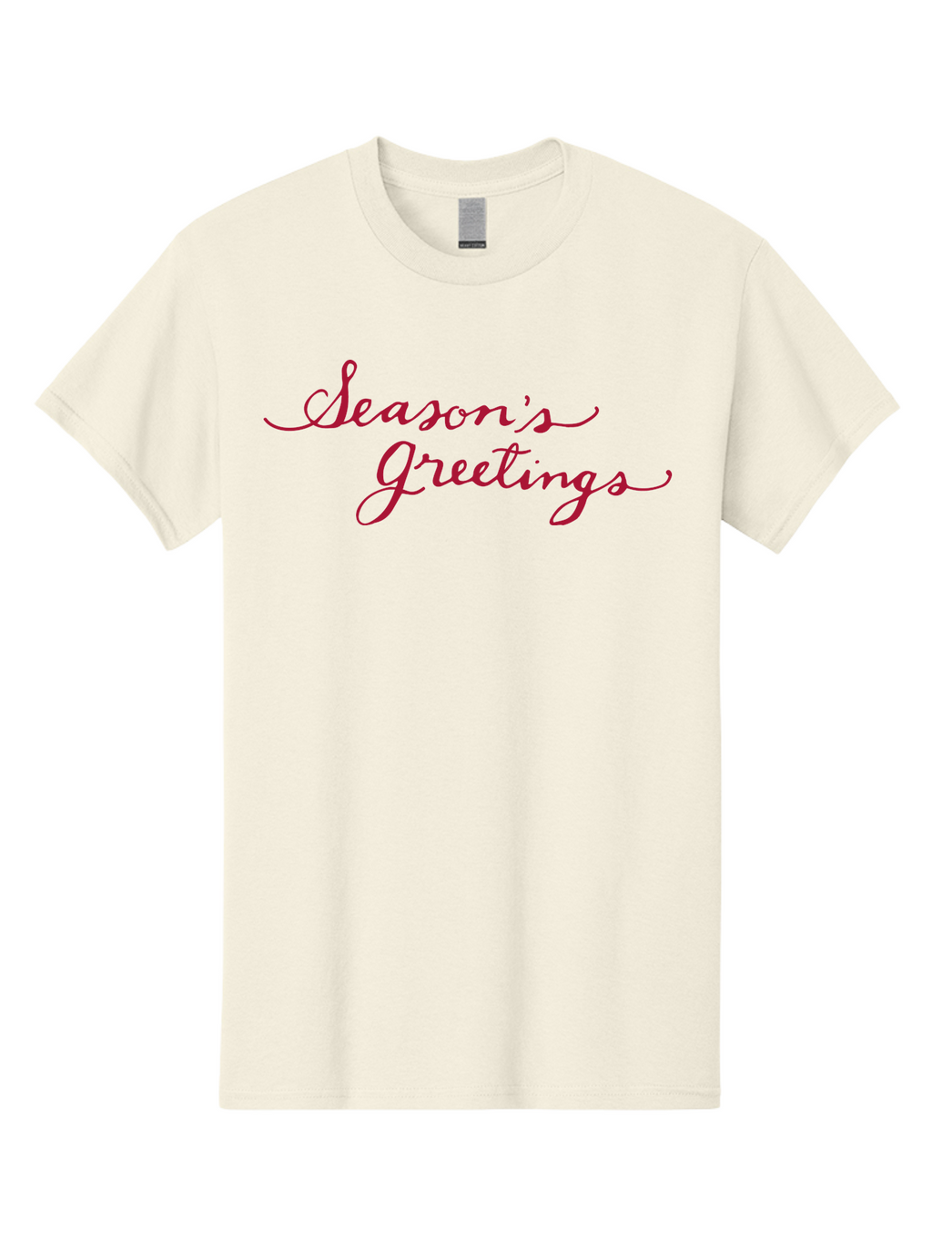Season-S-Greetings-1 Men'S Graphic Tee, 100% Cotton, Comfortable Casual Summer Wear, Machine Washable, Season'S Greetings, Holiday Message, Festive Greeting, Cursive Text, Christmas Wishes, Holiday Season, Red And Green Color Scheme Aab099