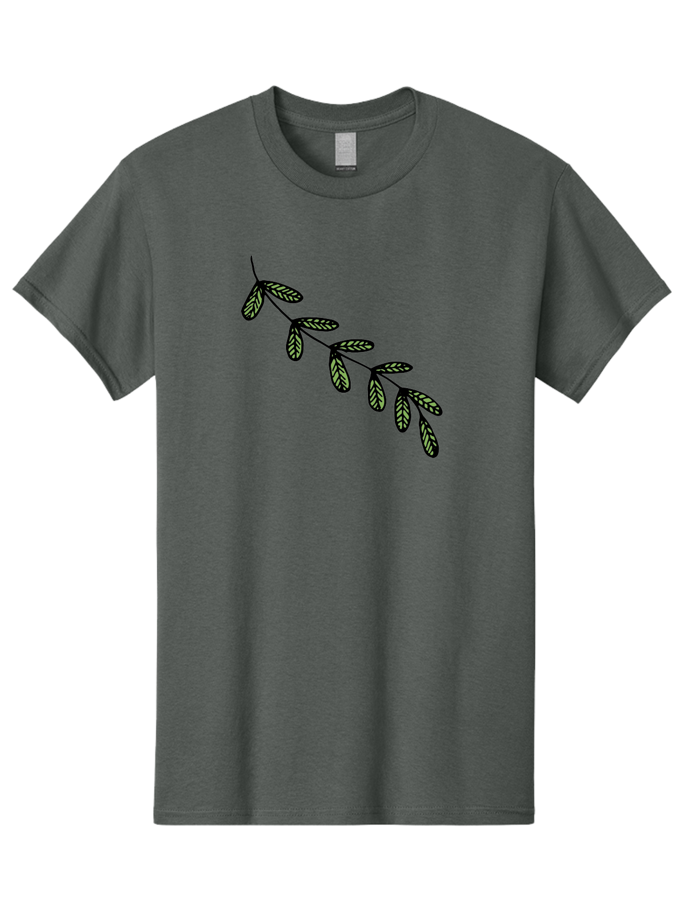 Simple-Leaves Men'S Graphic Tee, 100% Cotton, Comfortable Casual Summer Wear, Machine Washable, Simple Leaf Illustration, Minimalist Leaf Design, Black Leaves, Leaf Pattern, Botanical Art, Leaf Texture, Nature-Inspired Graphics Aab104