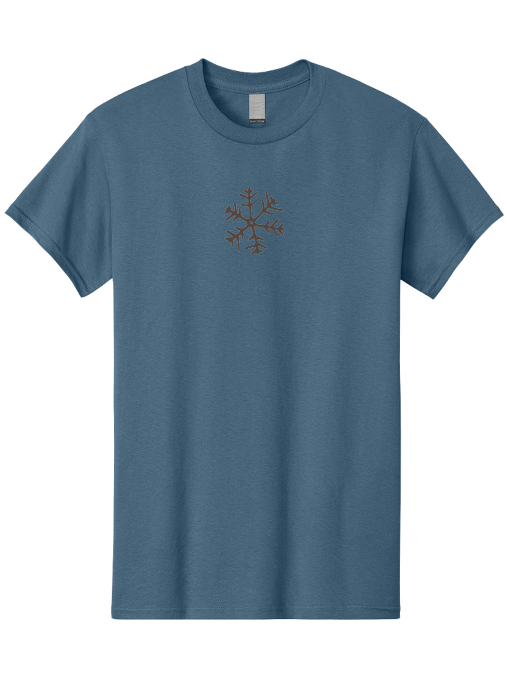 Snowflake-4 Men'S Graphic Tee, 100% Cotton, Comfortable Casual Summer Wear, Machine Washable, Snowflake Design, Winter Symbol, Frosty Pattern, Intricate Details, Dark Gray Silhouette, Symmetrical Shape, Festive Element, Seasonal Decoration Aab115