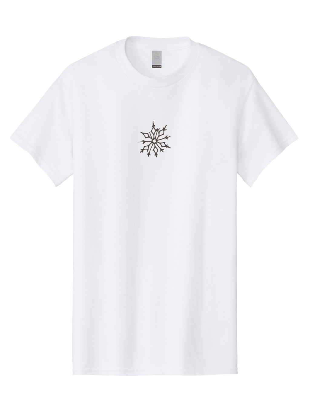 Snowflake-6 Men'S Graphic Tee, 100% Cotton, Comfortable Casual Summer Wear, Machine Washable, Simple Snowflake Design, Minimalist Winter Symbol, Delicate Frost Pattern, Purple Snowflake, Seasonal Decoration, Winter Wonderland, Aab117