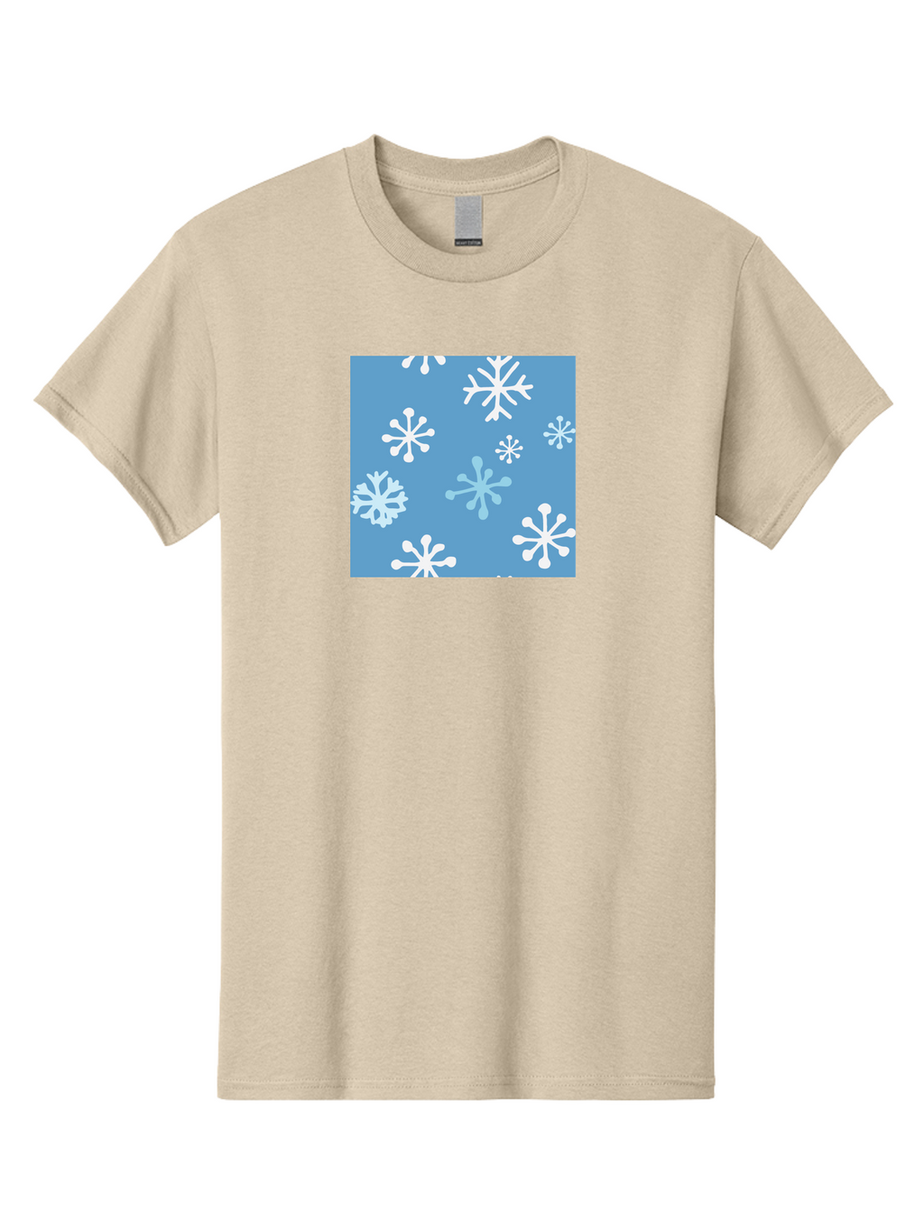 Snowflakes Men'S Graphic Tee, 100% Cotton, Comfortable Casual Summer Wear, Machine Washable, Winter Wonderland, Snowflake Pattern, Festive Design, Blue Background, White Snowflakes, Cold Weather, Snowy Scene, Holiday Theme, Seasonal Graphic, Aab123