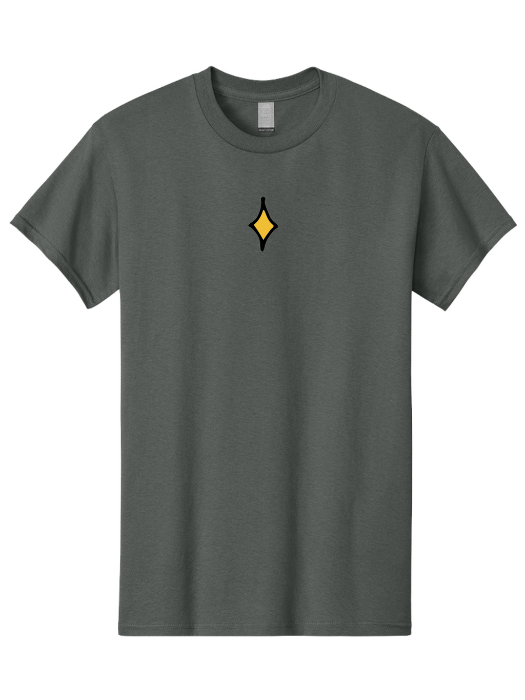 Yellow-Diamond-Shape Men'S Graphic Tee, 100% Cotton, Comfortable Casual Summer Wear, Machine Washable, Yellow Diamond, Black Outline, Simple Shape, Geometric Design, Minimalist Art, Abstract Symbol, Modern Graphic, Sleek Pattern Aab178