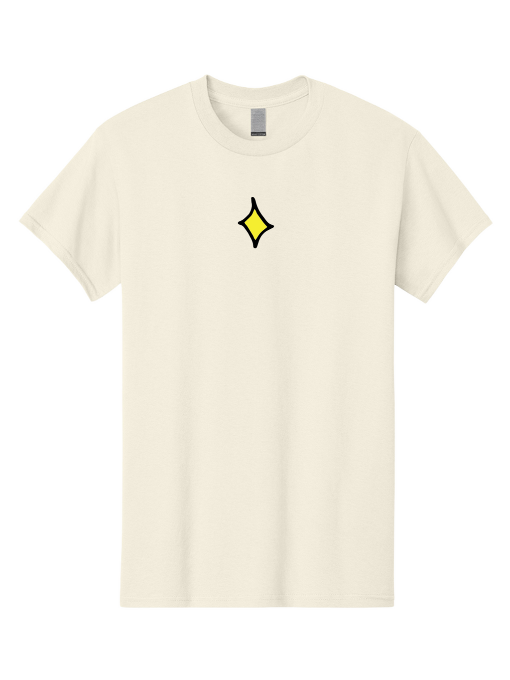 Yellow-Diamond Men'S Graphic Tee, 100% Cotton, Comfortable Casual Summer Wear, Machine Washable, Yellow Diamond Shape, Black Outline, Abstract Design, Modern Art, Geometric Figure, Simple Icon, Minimalist Logo, Bold Graphic, Vibrant Color Aab179