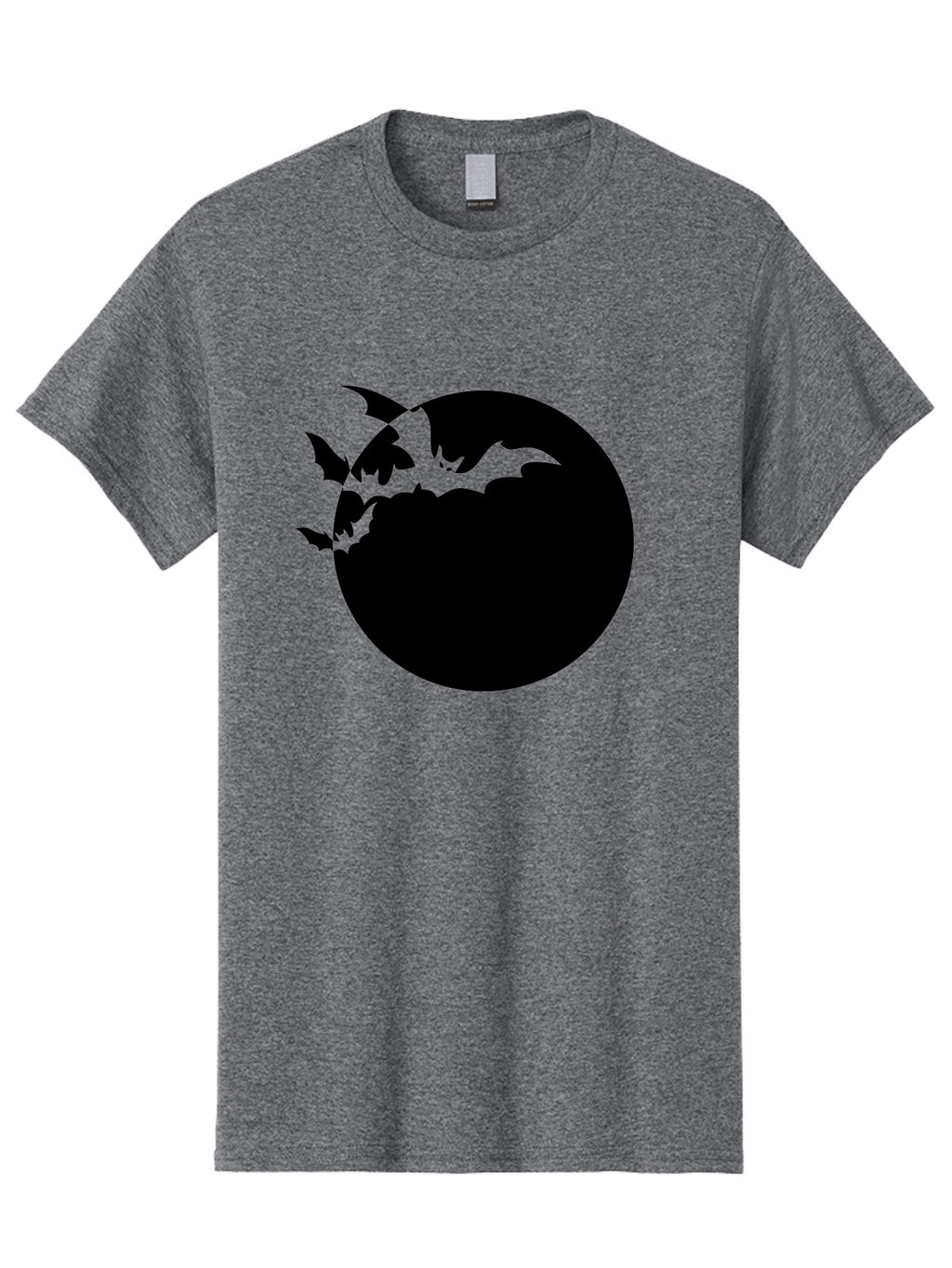 Bats-Flying-Around-Moon Men'S Graphic Tee, 100% Cotton, Comfortable Casual Summer Wear, Machine Washable, Black Bats, Flying Creatures, Dark Silhouettes, Spooky Atmosphere, Halloween Theme, Mystical Night, Winged Animals, Eerie Ambiance Aab195