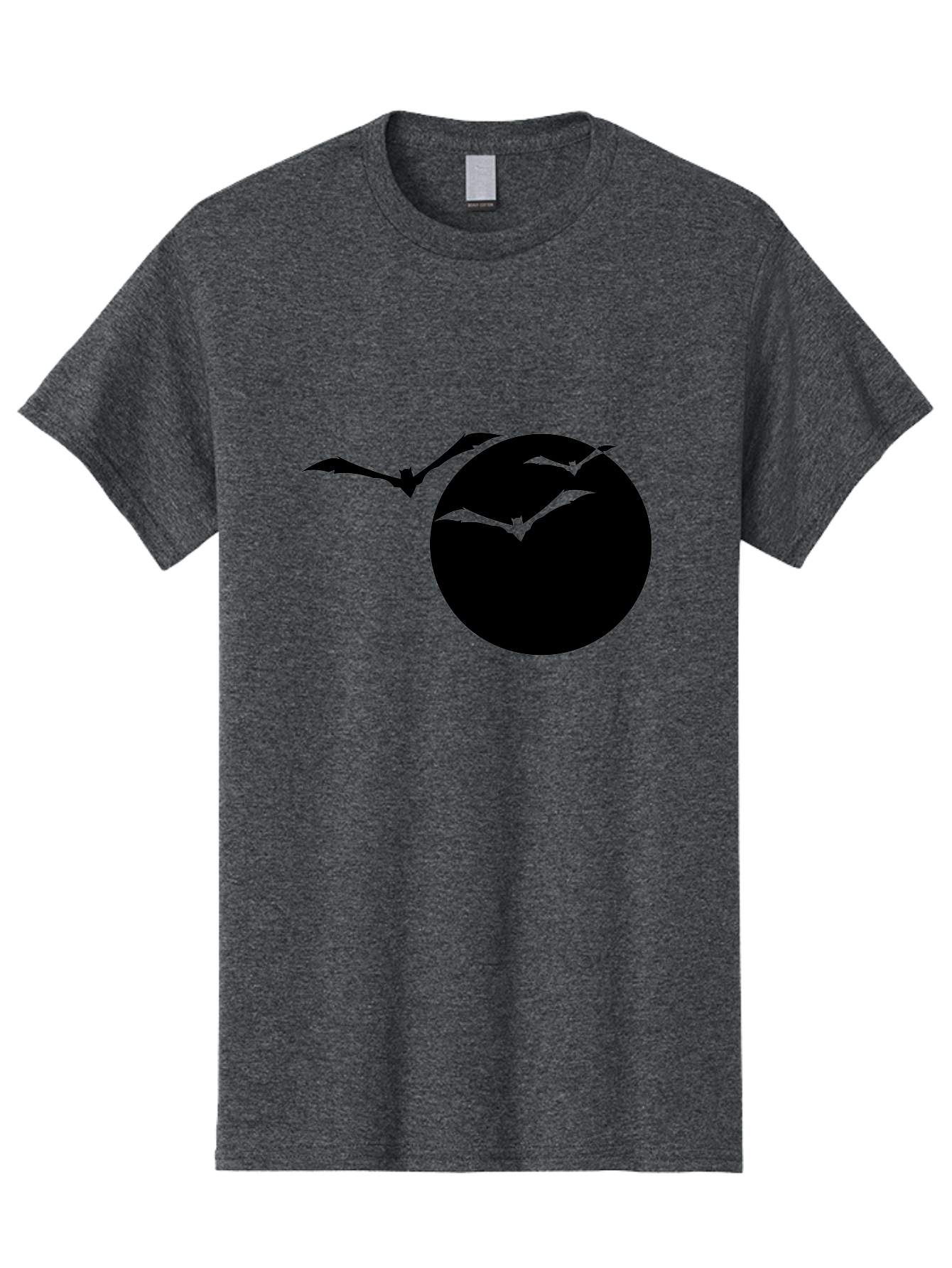 Bats-Flying Men'S Graphic Tee, 100% Cotton, Comfortable Casual Summer Wear, Machine Washable, Bats Flying Around The Moon, Spooky Atmosphere, Halloween Theme, Nighttime Scene, Mysterious Ambiance, Bats In Flight, Lunar Background, Aab197