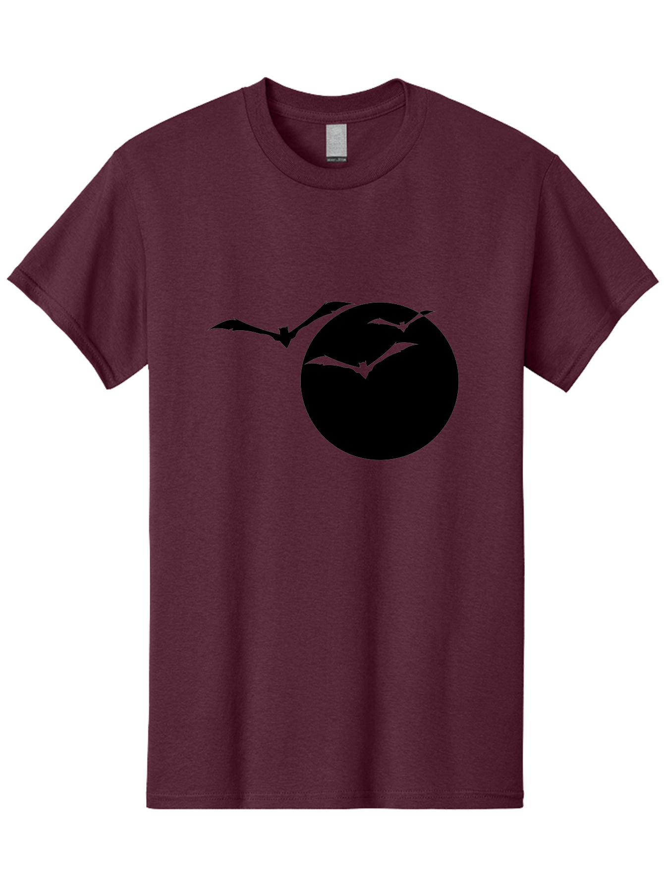 Bats-Flying Men'S Graphic Tee, 100% Cotton, Comfortable Casual Summer Wear, Machine Washable, Bats Flying Around The Moon, Spooky Atmosphere, Halloween Theme, Nighttime Scene, Mysterious Ambiance, Bats In Flight, Lunar Background, Aab197
