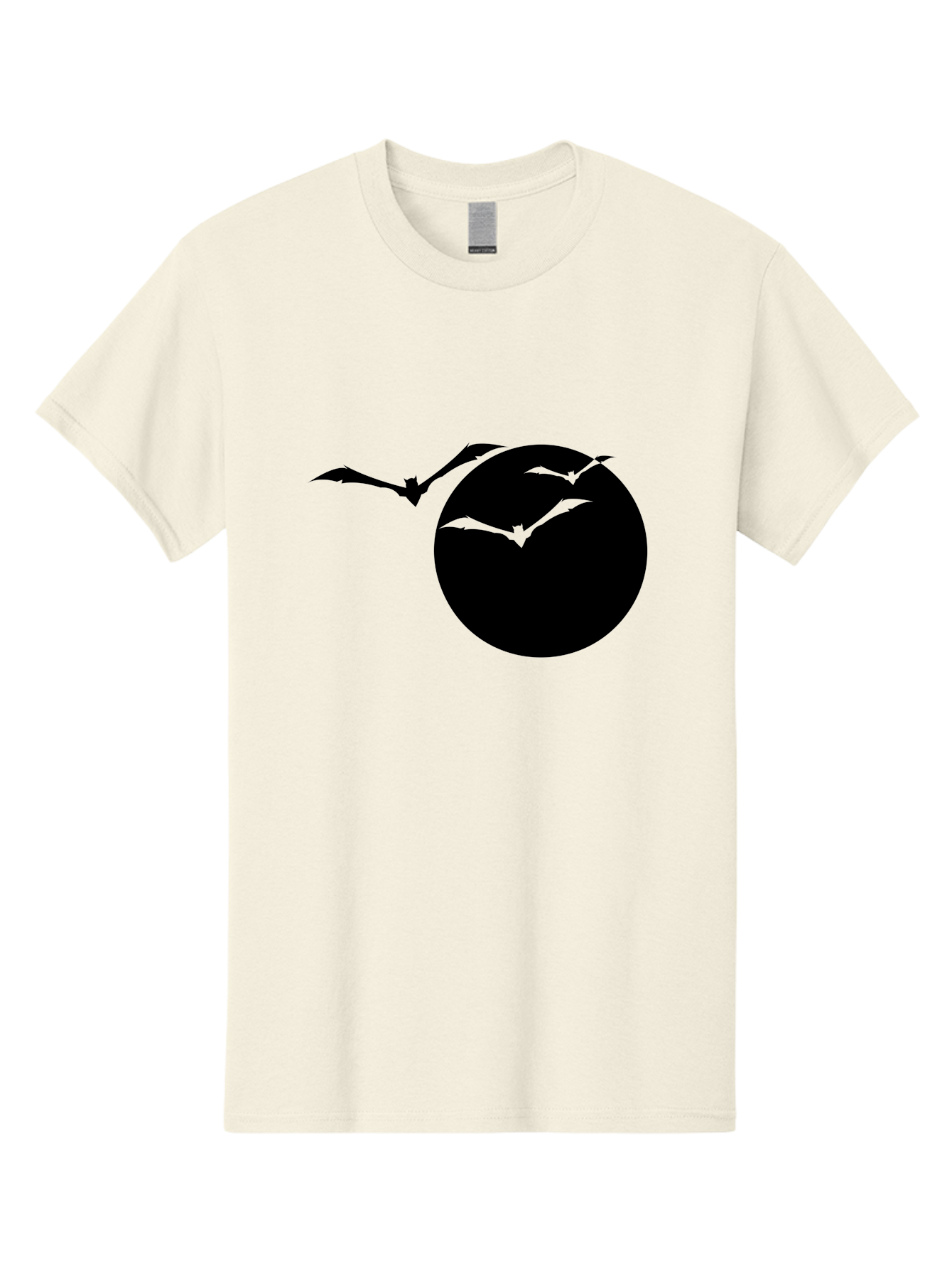 Bats-Flying Men'S Graphic Tee, 100% Cotton, Comfortable Casual Summer Wear, Machine Washable, Bats Flying Around The Moon, Spooky Atmosphere, Halloween Theme, Nighttime Scene, Mysterious Ambiance, Bats In Flight, Lunar Background, Aab197