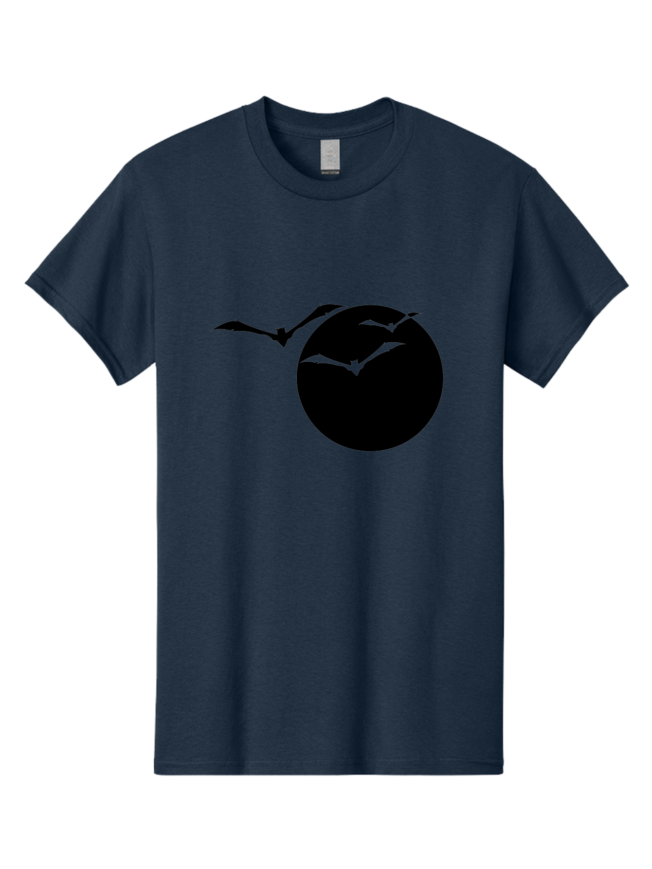 Bats-Flying Men'S Graphic Tee, 100% Cotton, Comfortable Casual Summer Wear, Machine Washable, Bats Flying Around The Moon, Spooky Atmosphere, Halloween Theme, Nighttime Scene, Mysterious Ambiance, Bats In Flight, Lunar Background, Aab197