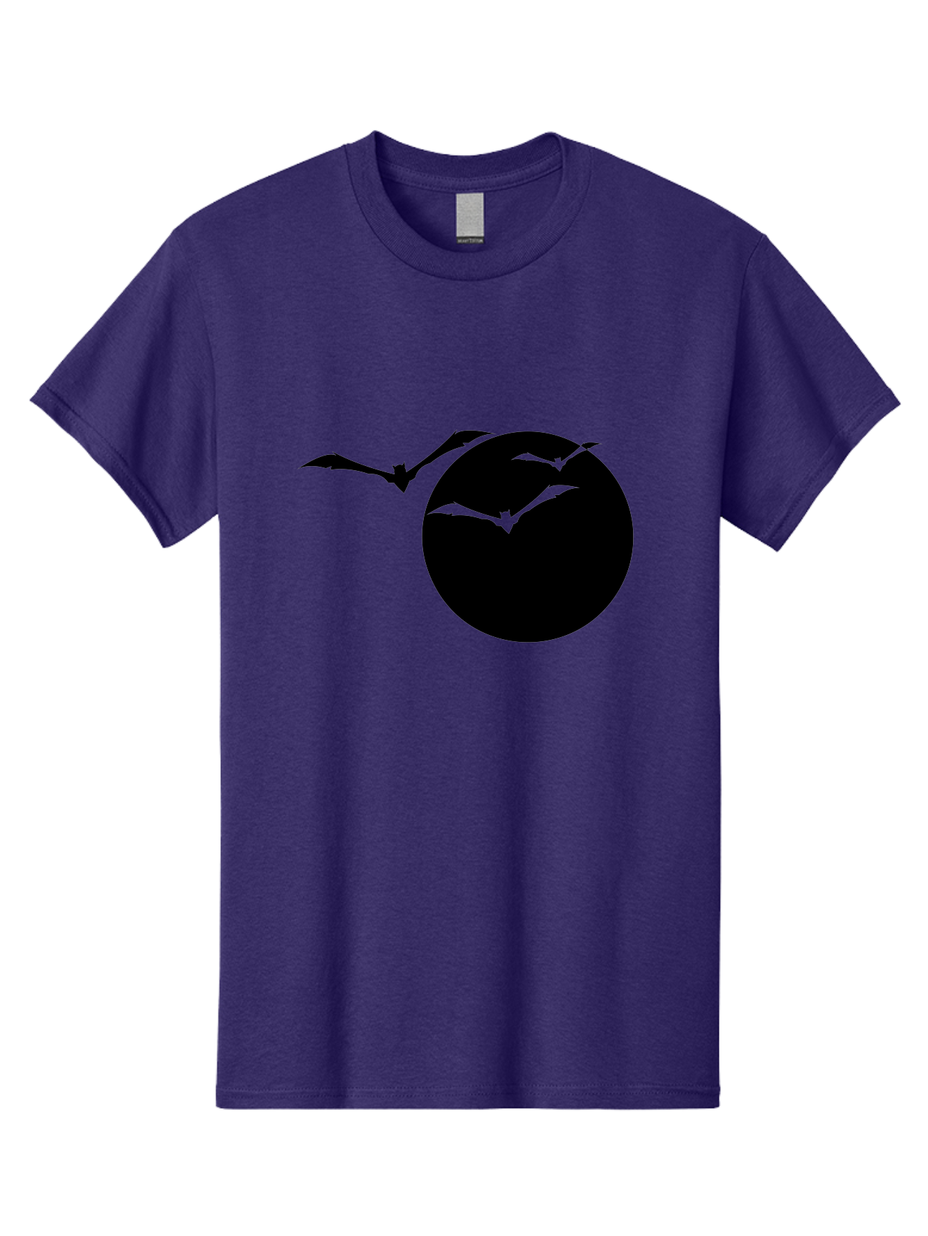 Bats-Flying Men'S Graphic Tee, 100% Cotton, Comfortable Casual Summer Wear, Machine Washable, Bats Flying Around The Moon, Spooky Atmosphere, Halloween Theme, Nighttime Scene, Mysterious Ambiance, Bats In Flight, Lunar Background, Aab197