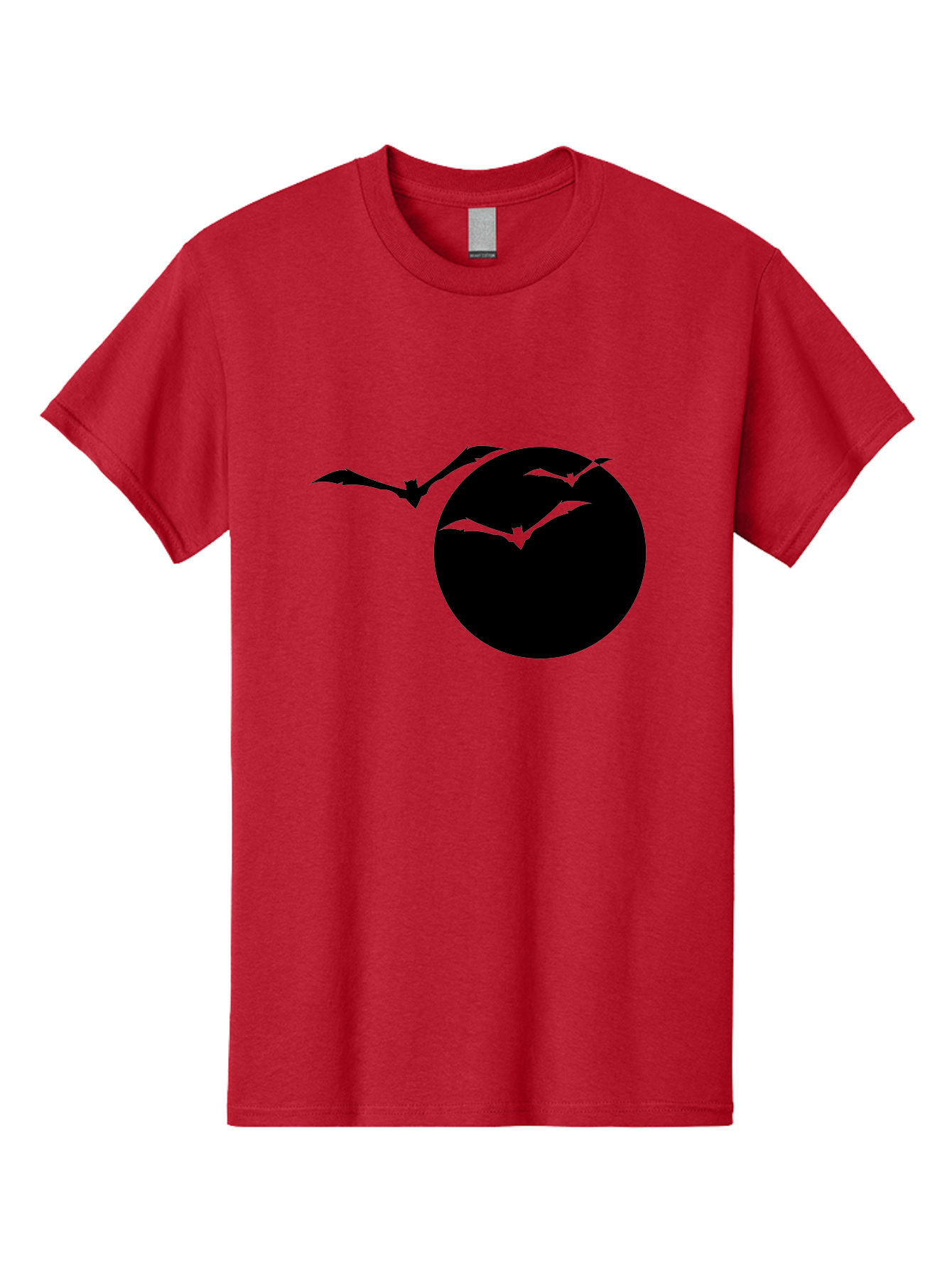 Bats-Flying Men'S Graphic Tee, 100% Cotton, Comfortable Casual Summer Wear, Machine Washable, Bats Flying Around The Moon, Spooky Atmosphere, Halloween Theme, Nighttime Scene, Mysterious Ambiance, Bats In Flight, Lunar Background, Aab197