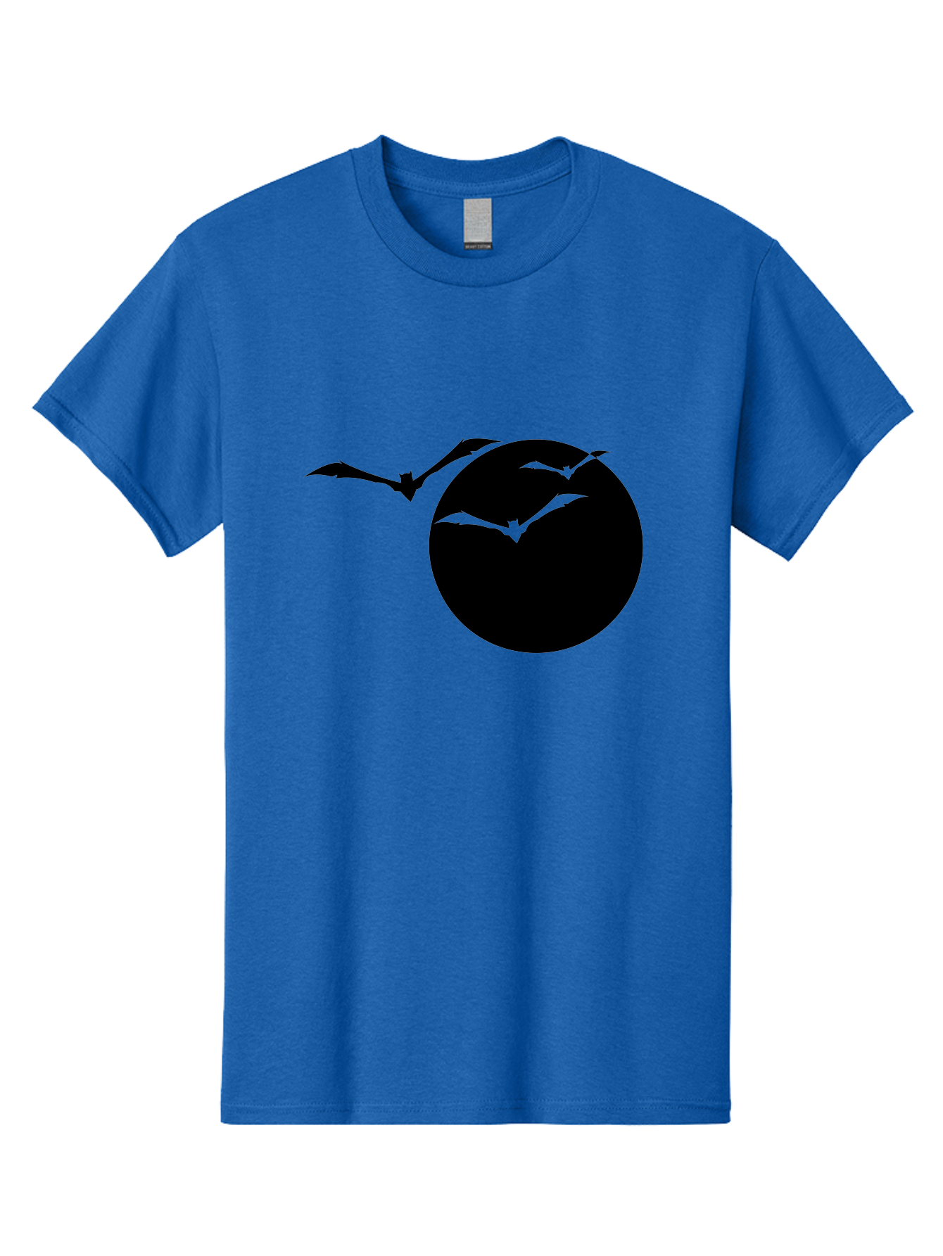 Bats-Flying Men'S Graphic Tee, 100% Cotton, Comfortable Casual Summer Wear, Machine Washable, Bats Flying Around The Moon, Spooky Atmosphere, Halloween Theme, Nighttime Scene, Mysterious Ambiance, Bats In Flight, Lunar Background, Aab197