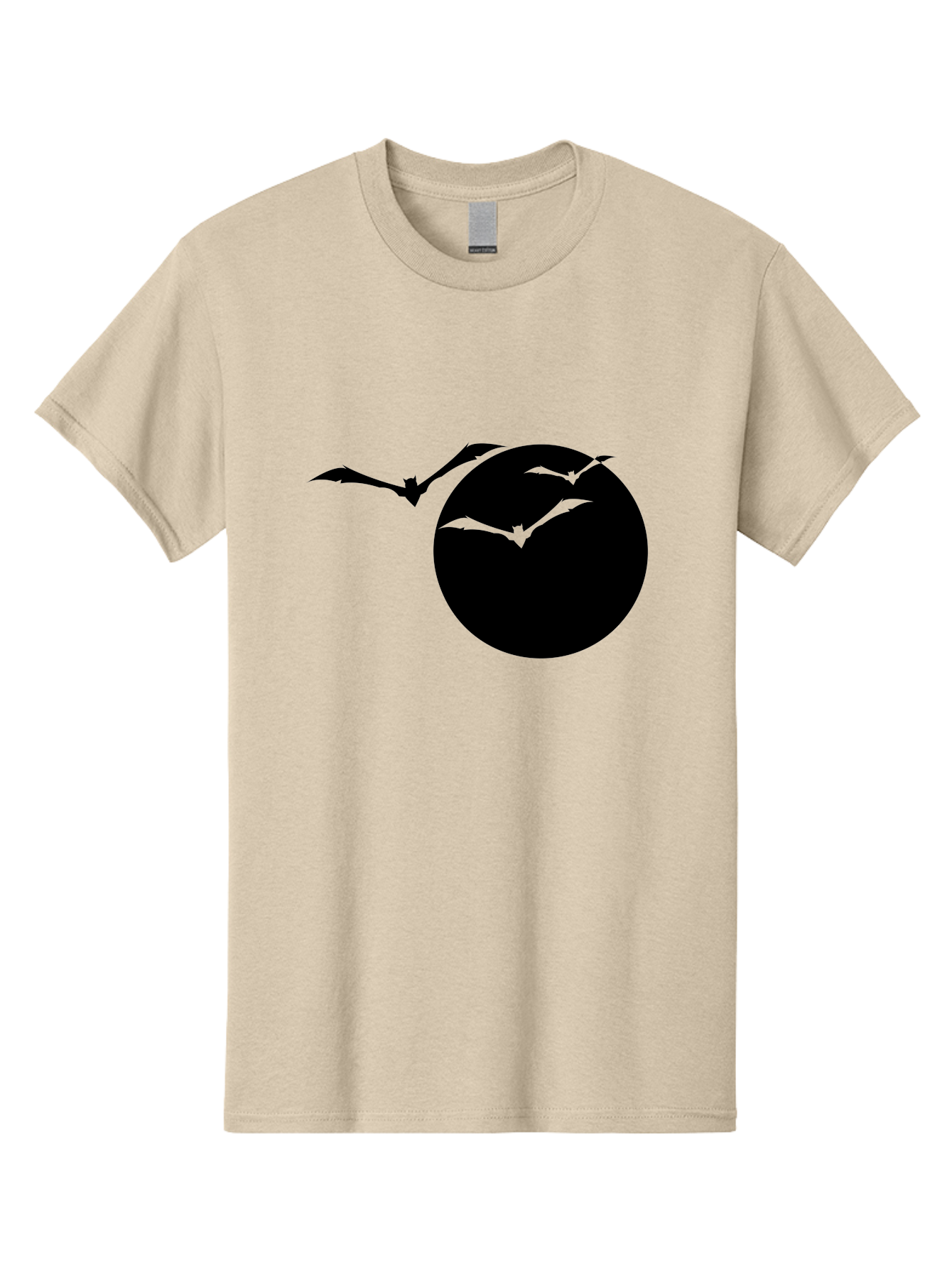 Bats-Flying Men'S Graphic Tee, 100% Cotton, Comfortable Casual Summer Wear, Machine Washable, Bats Flying Around The Moon, Spooky Atmosphere, Halloween Theme, Nighttime Scene, Mysterious Ambiance, Bats In Flight, Lunar Background, Aab197