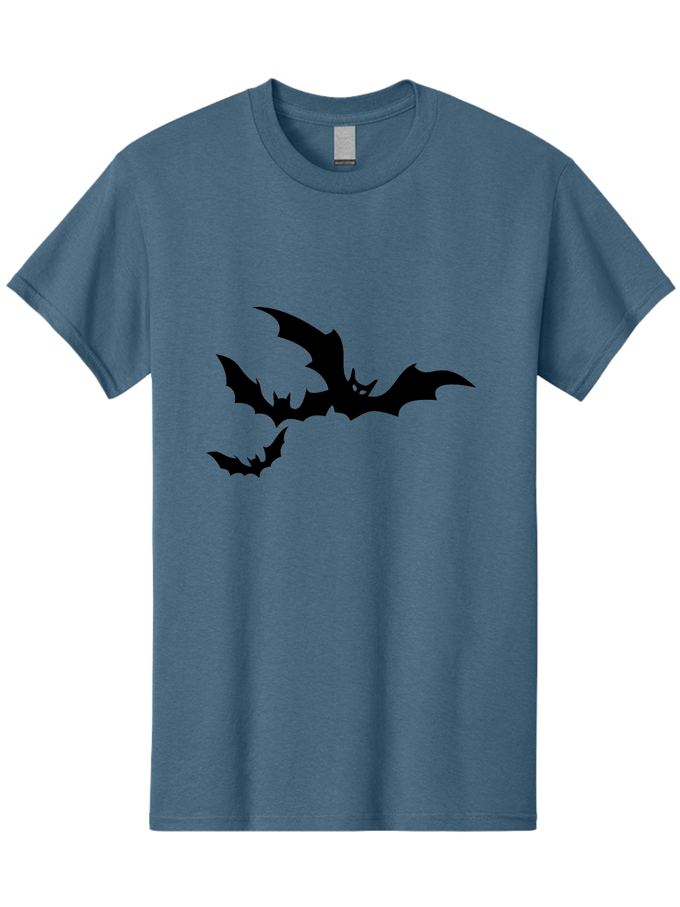 Bats Men'S Graphic Tee, 100% Cotton, Comfortable Casual Summer Wear, Machine Washable, Flying Bats, Silhouette Art, Bat Wings, Halloween Decorations, Spooky Atmosphere, Dark Creatures, Nocturnal Animals, Flying Mammals Aab198