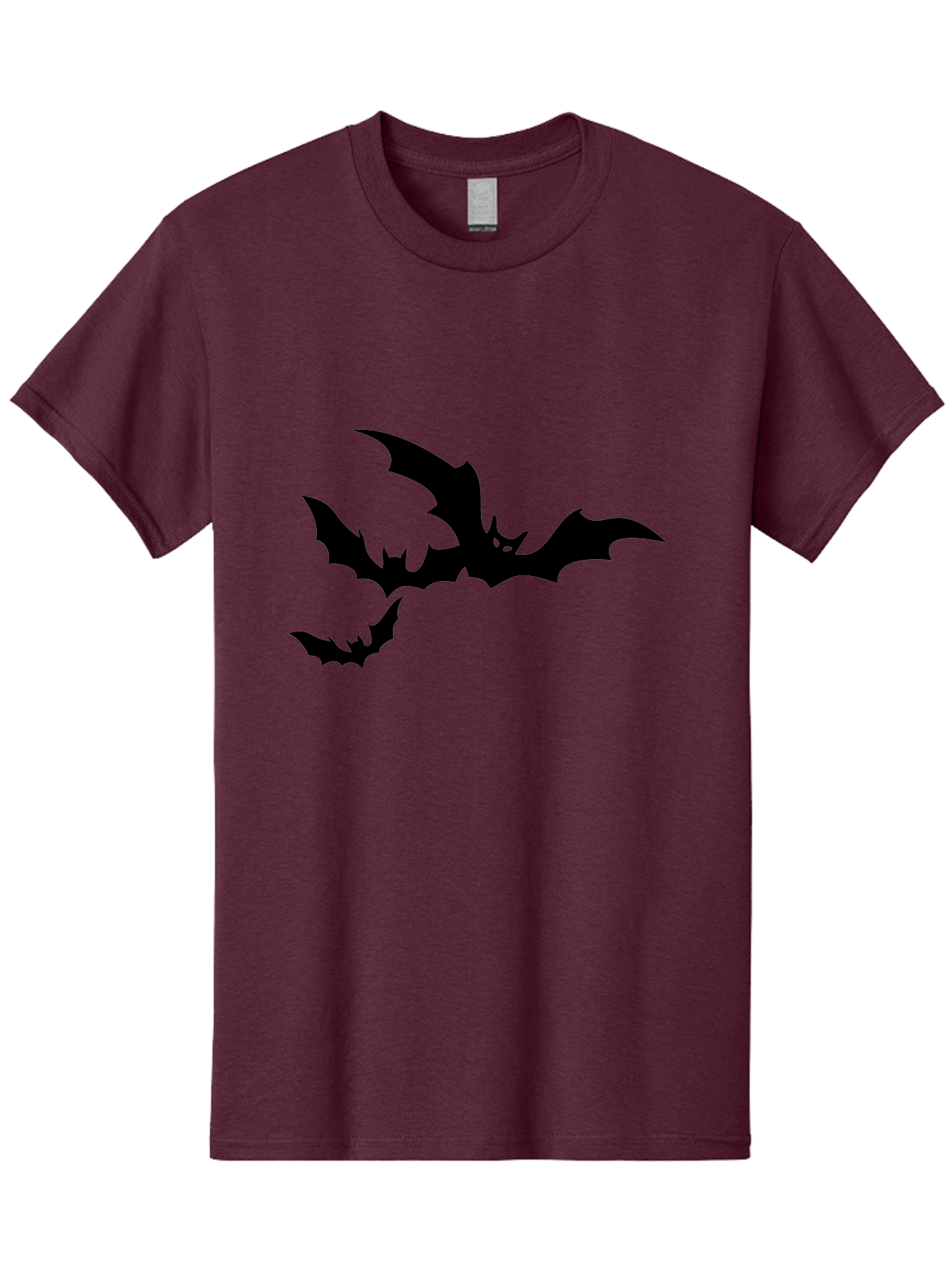 Bats Men'S Graphic Tee, 100% Cotton, Comfortable Casual Summer Wear, Machine Washable, Flying Bats, Silhouette Art, Bat Wings, Halloween Decorations, Spooky Atmosphere, Dark Creatures, Nocturnal Animals, Flying Mammals Aab198