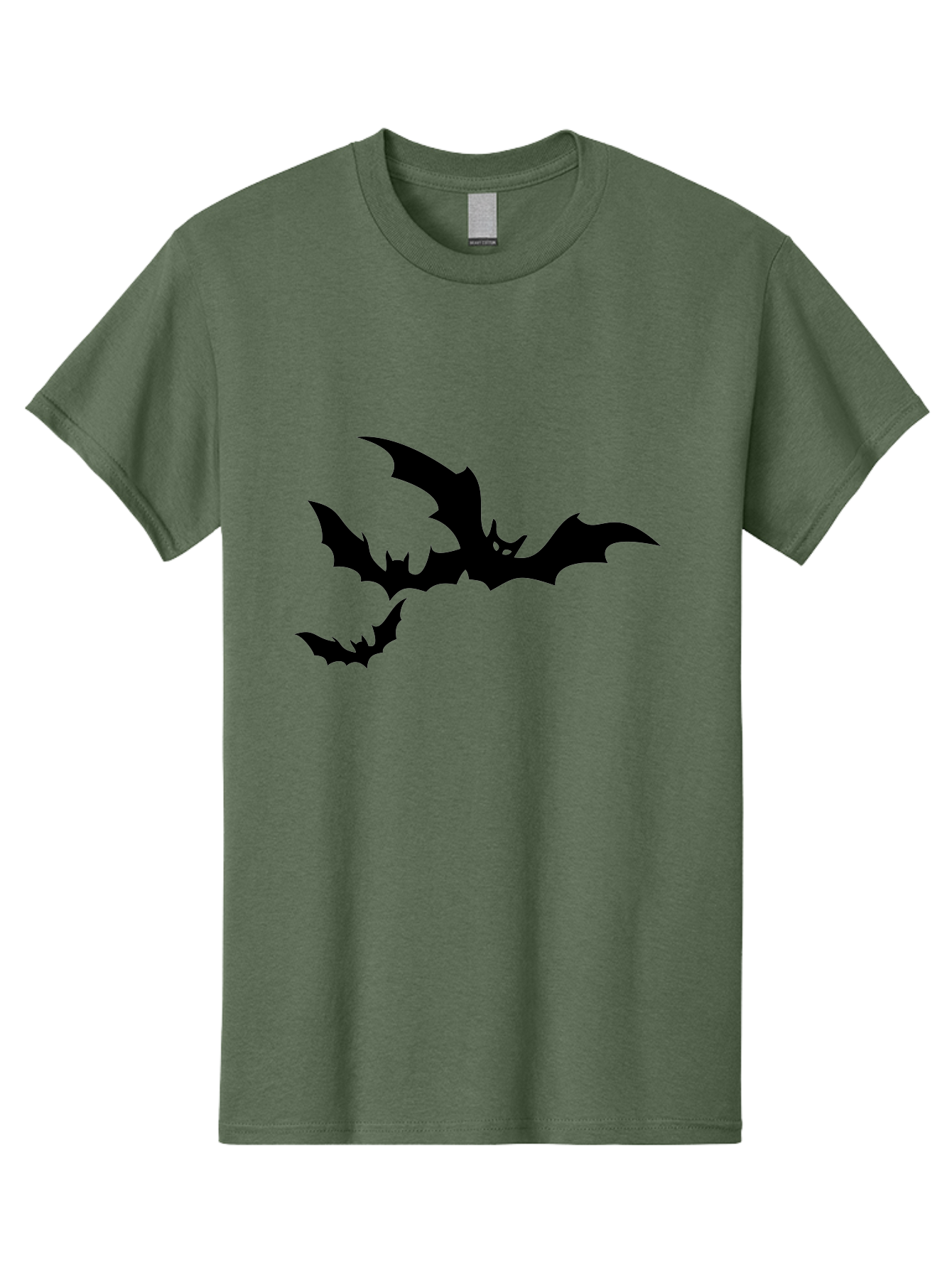 Bats Men'S Graphic Tee, 100% Cotton, Comfortable Casual Summer Wear, Machine Washable, Flying Bats, Silhouette Art, Bat Wings, Halloween Decorations, Spooky Atmosphere, Dark Creatures, Nocturnal Animals, Flying Mammals Aab198
