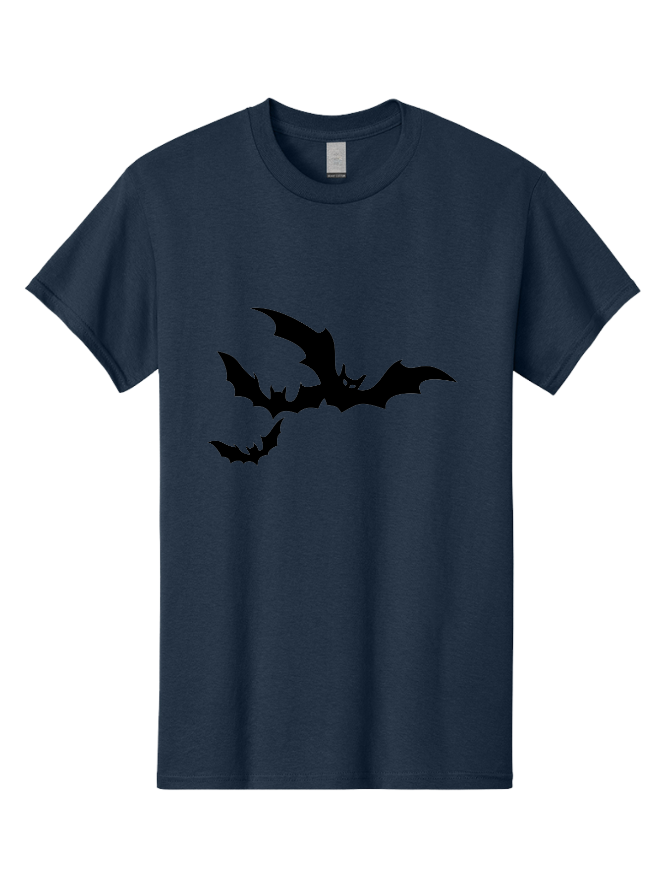 Bats Men'S Graphic Tee, 100% Cotton, Comfortable Casual Summer Wear, Machine Washable, Flying Bats, Silhouette Art, Bat Wings, Halloween Decorations, Spooky Atmosphere, Dark Creatures, Nocturnal Animals, Flying Mammals Aab198