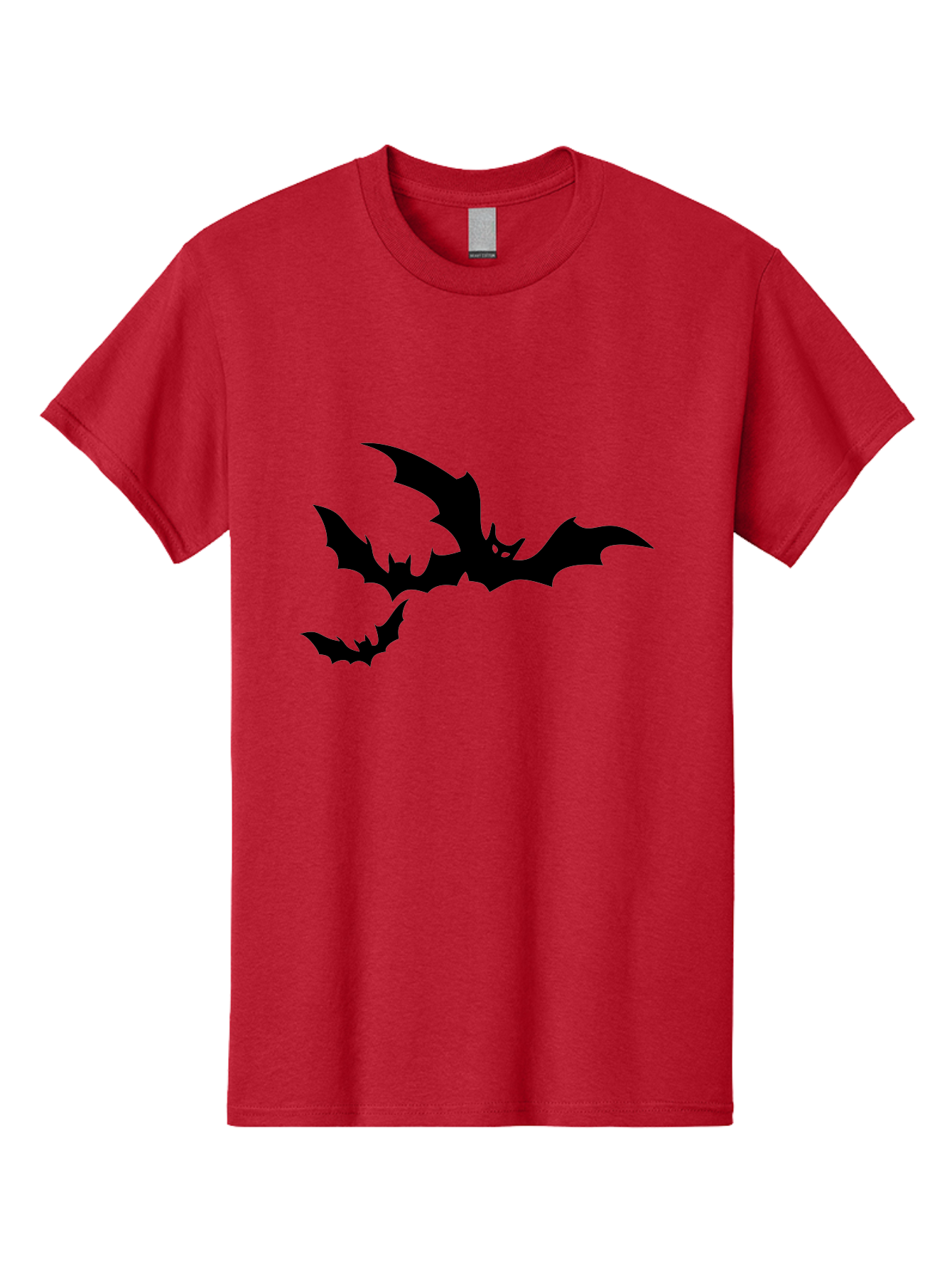 Bats Men'S Graphic Tee, 100% Cotton, Comfortable Casual Summer Wear, Machine Washable, Flying Bats, Silhouette Art, Bat Wings, Halloween Decorations, Spooky Atmosphere, Dark Creatures, Nocturnal Animals, Flying Mammals Aab198