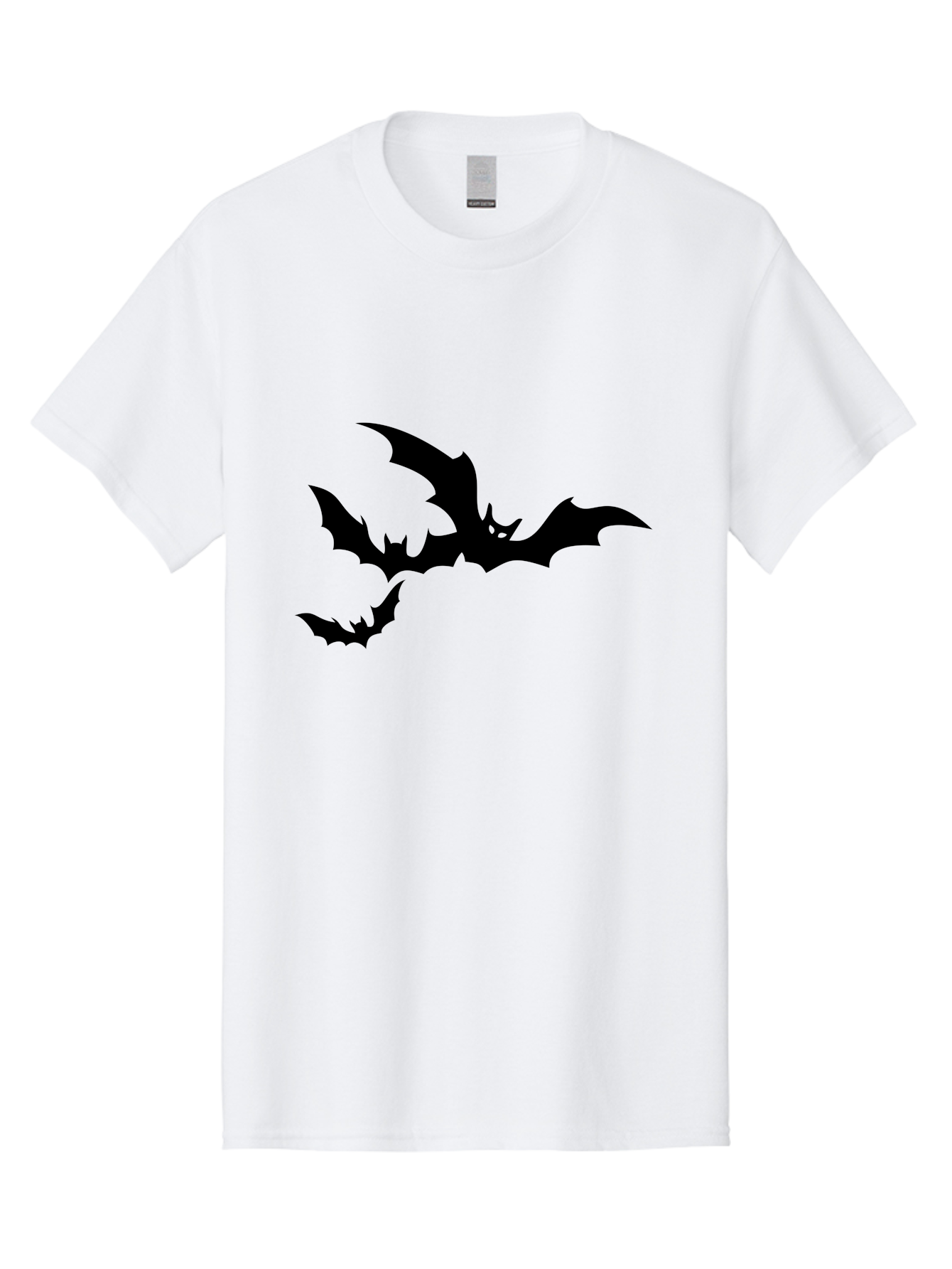 Bats Men'S Graphic Tee, 100% Cotton, Comfortable Casual Summer Wear, Machine Washable, Flying Bats, Silhouette Art, Bat Wings, Halloween Decorations, Spooky Atmosphere, Dark Creatures, Nocturnal Animals, Flying Mammals Aab198