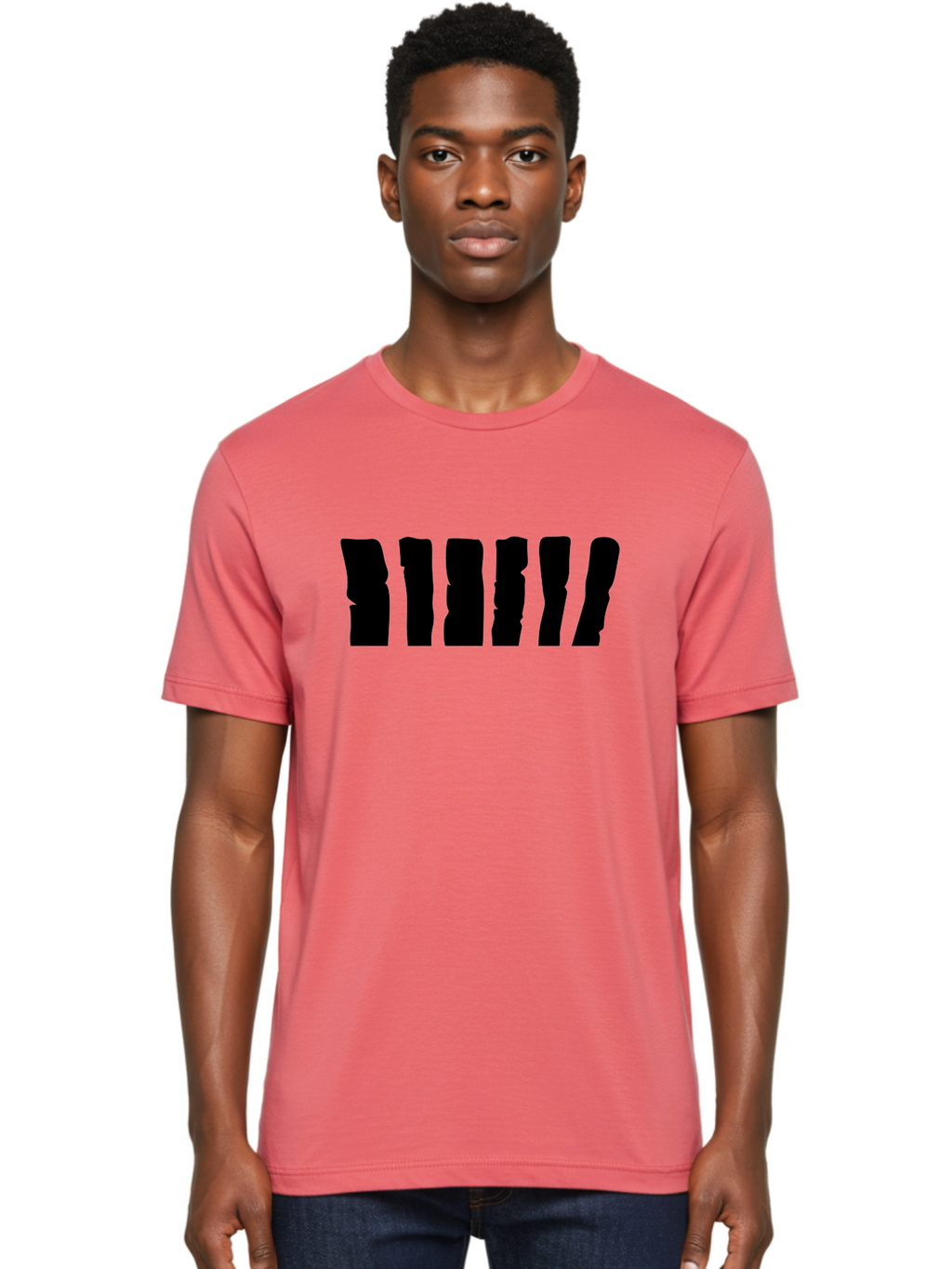 Bimbim Men'S Graphic Tee, 100% Cotton, Comfortable Casual Summer Wear, Machine Washable, Stylized Text, Bold Font, Black Letters, Modern Design, Graphic Element, Abstract Typography, Sleek Aesthetic Aab199