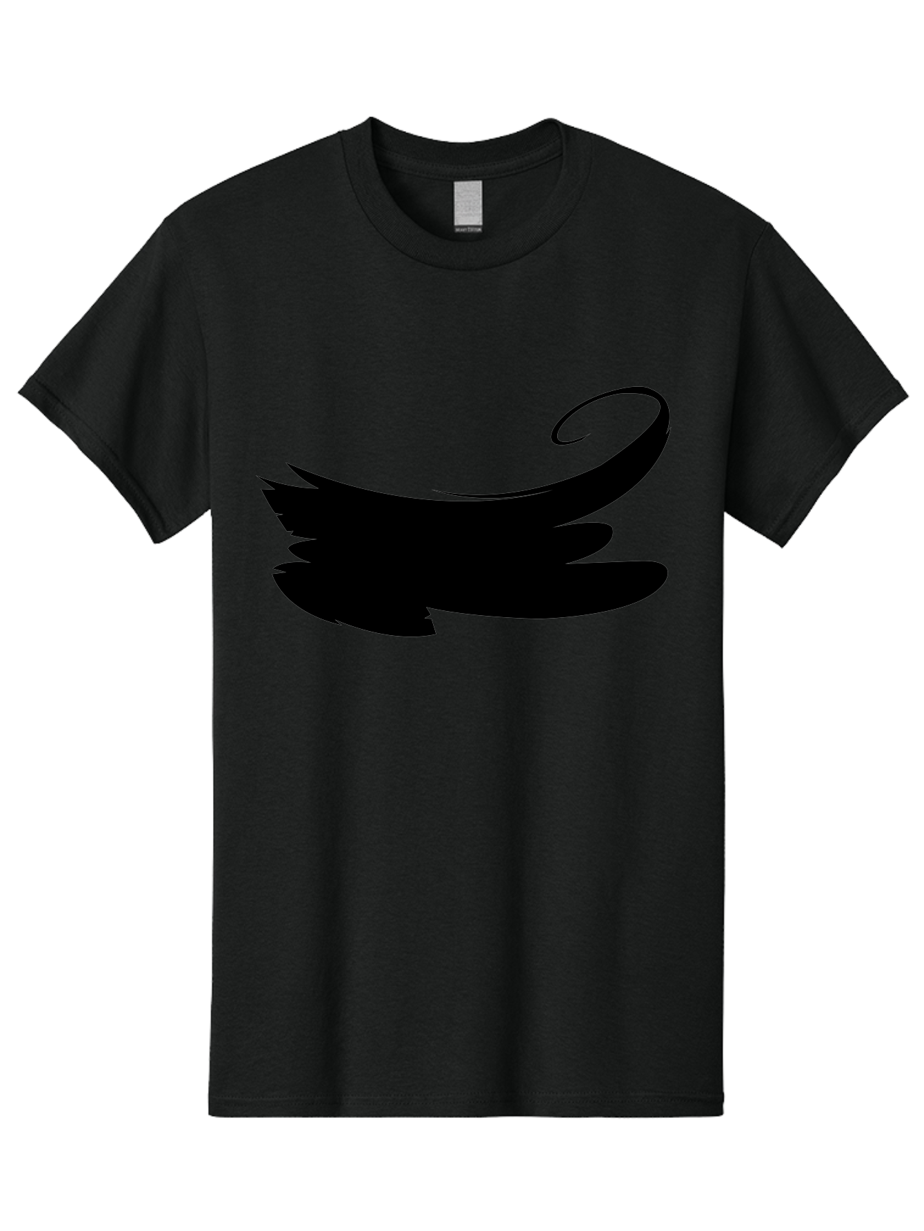 Bird-Silhouette Men'S Graphic Tee, 100% Cotton, Comfortable Casual Summer Wear, Machine Washable, Stylized Wing, Abstract Design, Minimalist Art, Black Silhouette, Freedom Symbol, Elegance, Simple Graphics, Symbolic Representation Aab200