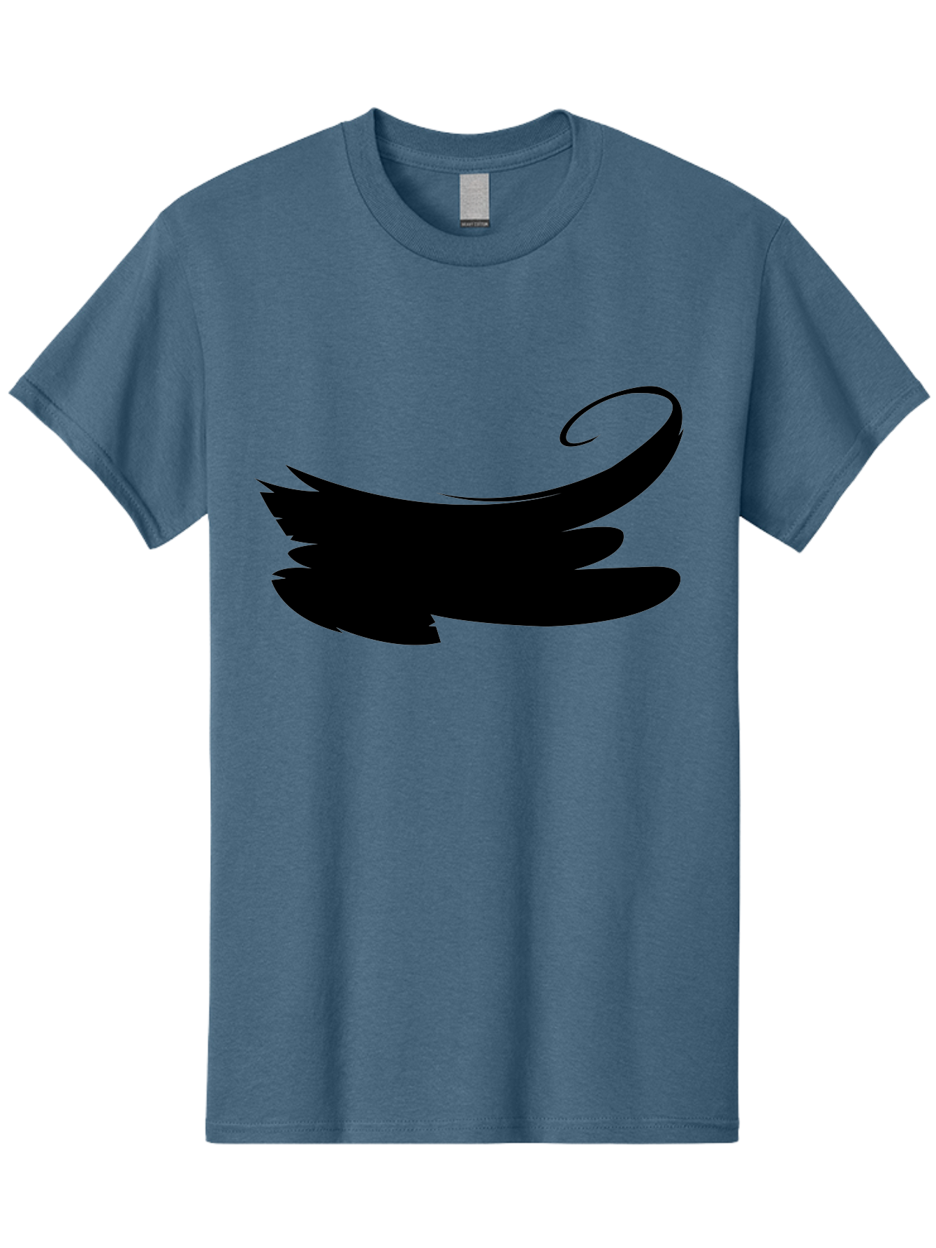 Bird-Silhouette Men'S Graphic Tee, 100% Cotton, Comfortable Casual Summer Wear, Machine Washable, Stylized Wing, Abstract Design, Minimalist Art, Black Silhouette, Freedom Symbol, Elegance, Simple Graphics, Symbolic Representation Aab200