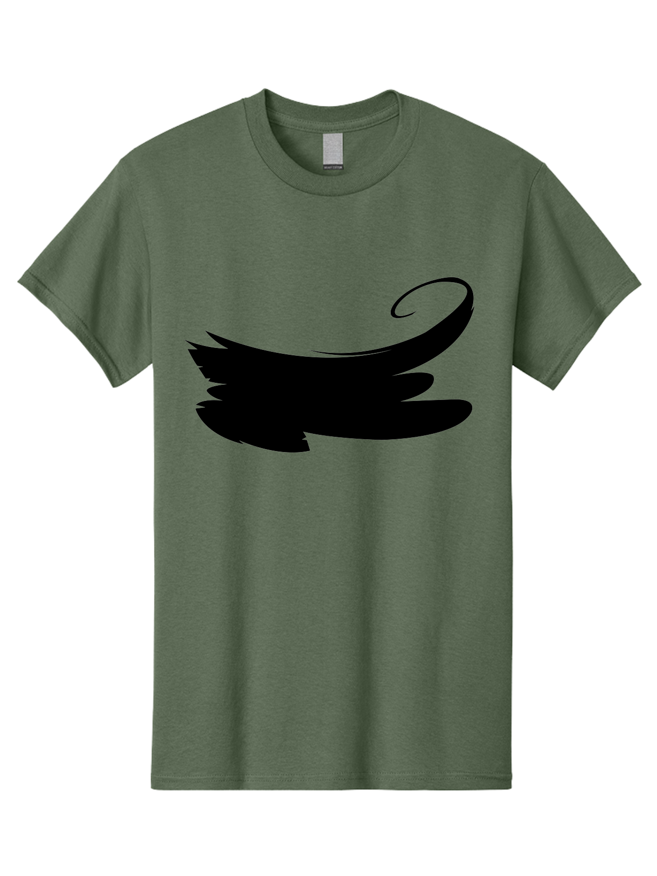 Bird-Silhouette Men'S Graphic Tee, 100% Cotton, Comfortable Casual Summer Wear, Machine Washable, Stylized Wing, Abstract Design, Minimalist Art, Black Silhouette, Freedom Symbol, Elegance, Simple Graphics, Symbolic Representation Aab200