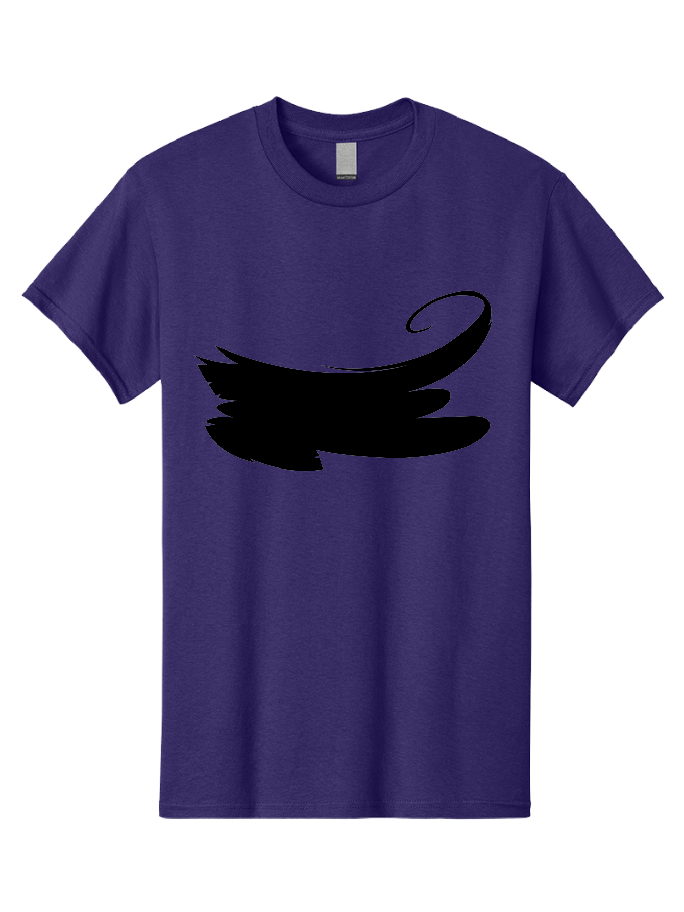 Bird-Silhouette Men'S Graphic Tee, 100% Cotton, Comfortable Casual Summer Wear, Machine Washable, Stylized Wing, Abstract Design, Minimalist Art, Black Silhouette, Freedom Symbol, Elegance, Simple Graphics, Symbolic Representation Aab200