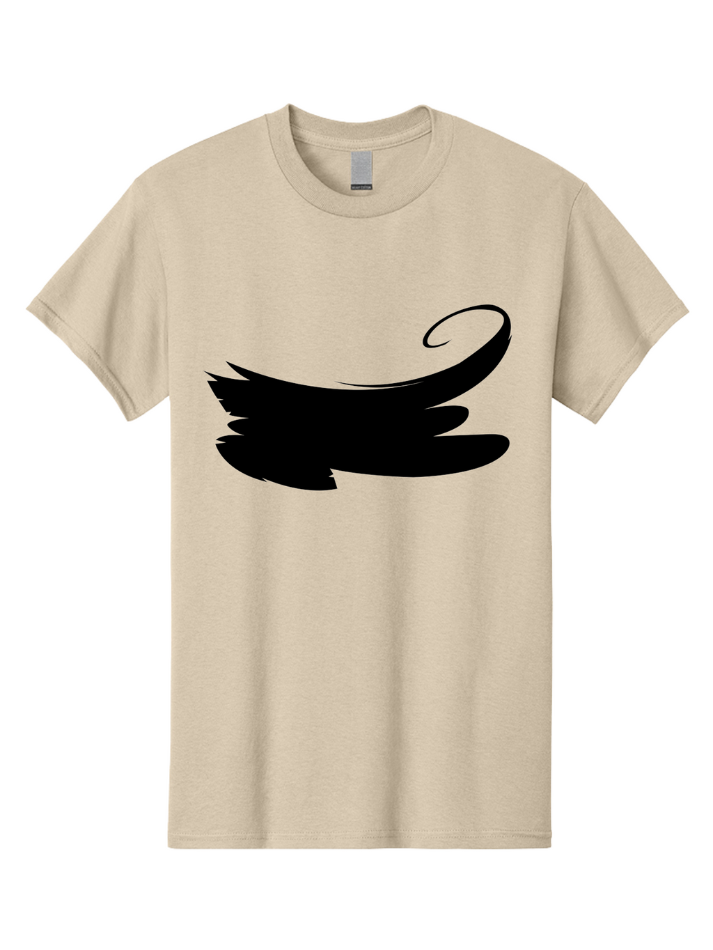 Bird-Silhouette Men'S Graphic Tee, 100% Cotton, Comfortable Casual Summer Wear, Machine Washable, Stylized Wing, Abstract Design, Minimalist Art, Black Silhouette, Freedom Symbol, Elegance, Simple Graphics, Symbolic Representation Aab200