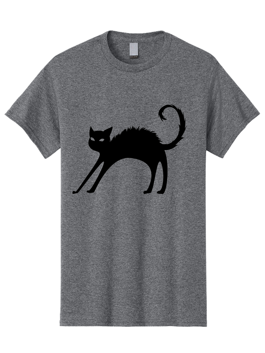 Black-Cat-Silhouette-1 Men'S Graphic Tee, 100% Cotton, Comfortable Casual Summer Wear, Machine Washable, Black Cat Silhouette, Spooky Cat, Halloween Symbol, Mysterious Animal, Glowing Eyes, Feline Silhouette, Mystical Creature, Aab202