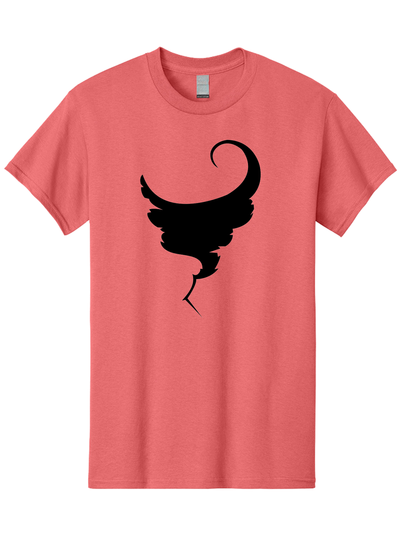 Black-Feather-Silhouette Men'S Graphic Tee, 100% Cotton, Comfortable Casual Summer Wear, Machine Washable, Feather Icon, Black Silhouette, Majestic Wing, Elegant Design, Symbolic Imagery, Minimalist Art, Stylized Feather, Modern Graphic Aab206