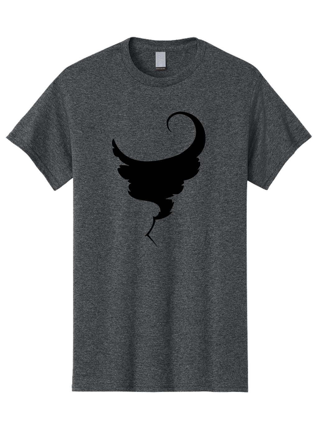 Black-Feather-Silhouette Men'S Graphic Tee, 100% Cotton, Comfortable Casual Summer Wear, Machine Washable, Feather Icon, Black Silhouette, Majestic Wing, Elegant Design, Symbolic Imagery, Minimalist Art, Stylized Feather, Modern Graphic Aab206