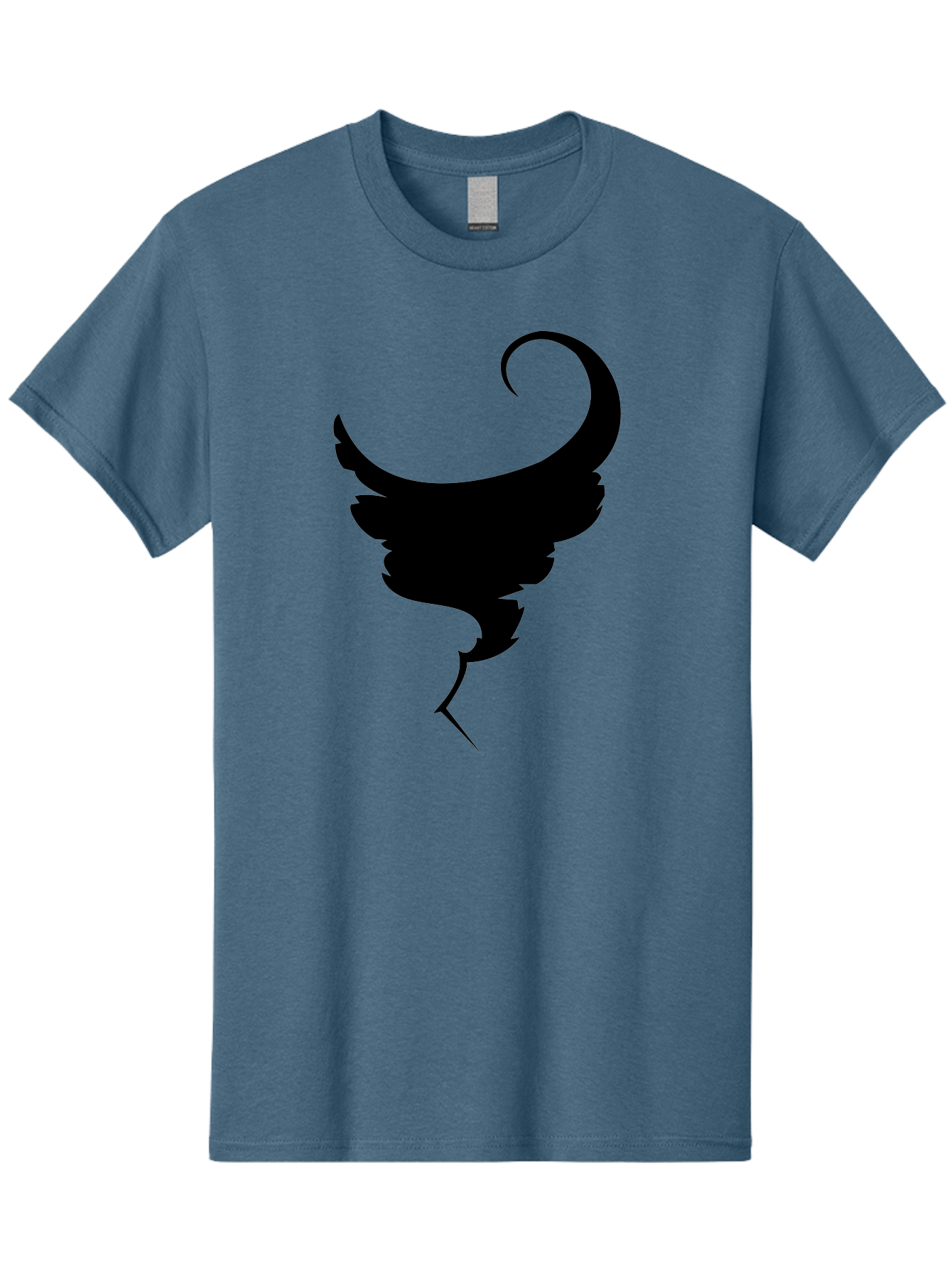 Black-Feather-Silhouette Men'S Graphic Tee, 100% Cotton, Comfortable Casual Summer Wear, Machine Washable, Feather Icon, Black Silhouette, Majestic Wing, Elegant Design, Symbolic Imagery, Minimalist Art, Stylized Feather, Modern Graphic Aab206