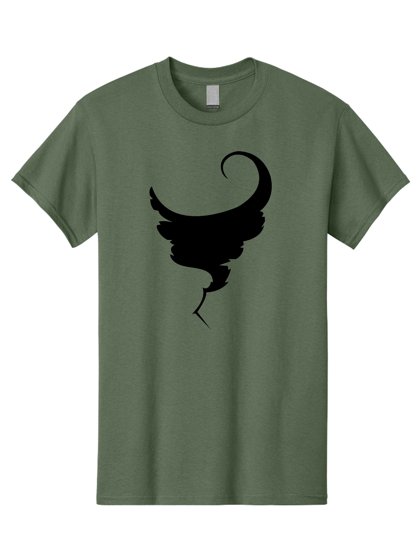 Black-Feather-Silhouette Men'S Graphic Tee, 100% Cotton, Comfortable Casual Summer Wear, Machine Washable, Feather Icon, Black Silhouette, Majestic Wing, Elegant Design, Symbolic Imagery, Minimalist Art, Stylized Feather, Modern Graphic Aab206