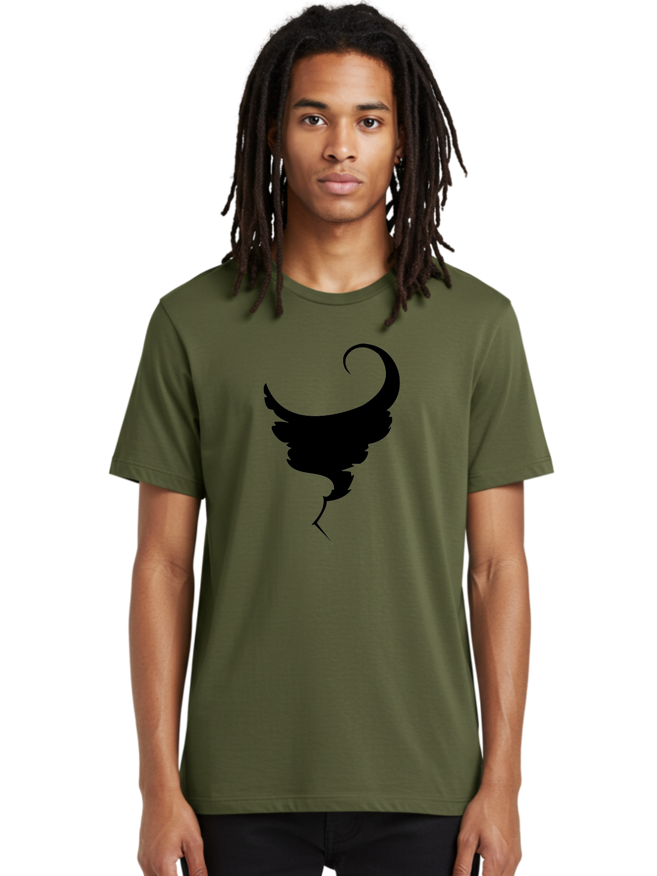 Black-Feather-Silhouette Men'S Graphic Tee, 100% Cotton, Comfortable Casual Summer Wear, Machine Washable, Feather Icon, Black Silhouette, Majestic Wing, Elegant Design, Symbolic Imagery, Minimalist Art, Stylized Feather, Modern Graphic Aab206