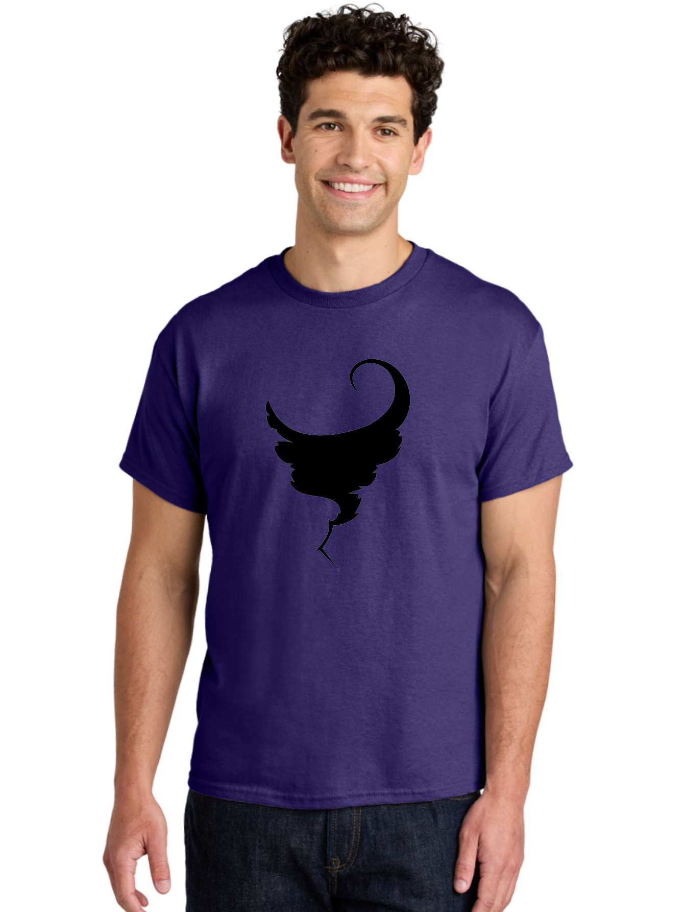 Black-Feather-Silhouette Men'S Graphic Tee, 100% Cotton, Comfortable Casual Summer Wear, Machine Washable, Feather Icon, Black Silhouette, Majestic Wing, Elegant Design, Symbolic Imagery, Minimalist Art, Stylized Feather, Modern Graphic Aab206