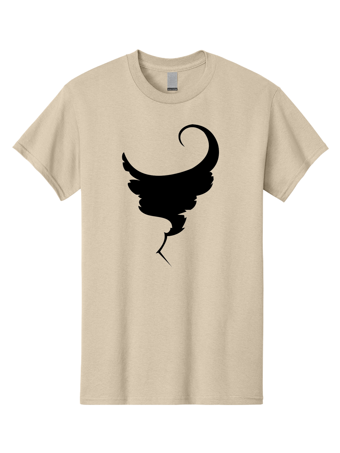 Black-Feather-Silhouette Men'S Graphic Tee, 100% Cotton, Comfortable Casual Summer Wear, Machine Washable, Feather Icon, Black Silhouette, Majestic Wing, Elegant Design, Symbolic Imagery, Minimalist Art, Stylized Feather, Modern Graphic Aab206