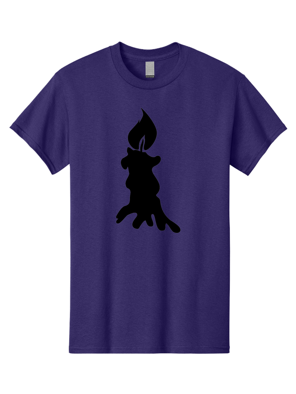 Candle-Silhouette Men'S Graphic Tee, 100% Cotton, Comfortable Casual Summer Wear, Machine Washable, Candle Silhouette, Wax Drips, Flame Icon, Minimalist Design, Simple Graphics, Candlelight Ambiance, Soothing Atmosphere, Warm Glow Aab207