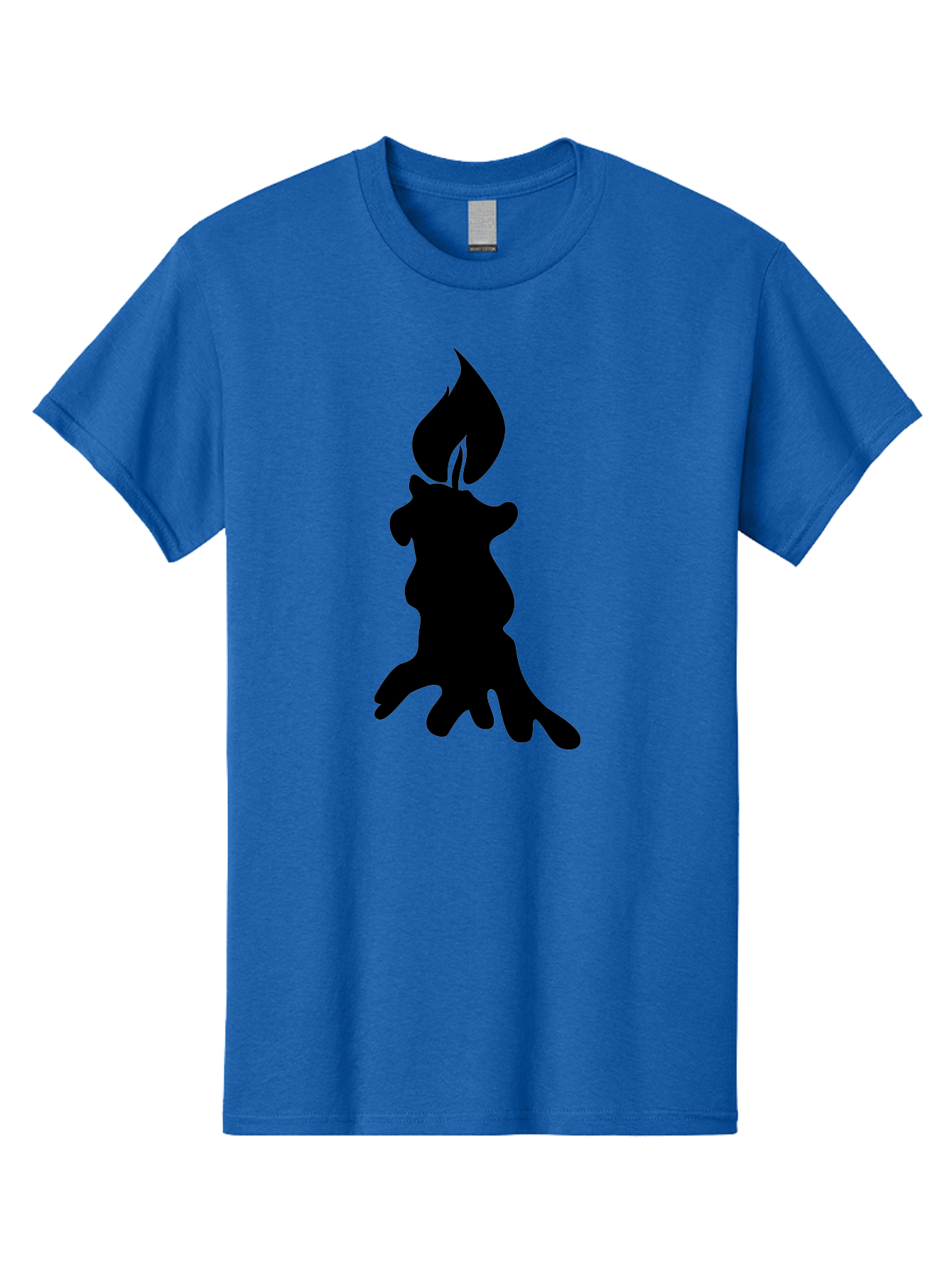 Candle-Silhouette Men'S Graphic Tee, 100% Cotton, Comfortable Casual Summer Wear, Machine Washable, Candle Silhouette, Wax Drips, Flame Icon, Minimalist Design, Simple Graphics, Candlelight Ambiance, Soothing Atmosphere, Warm Glow Aab207