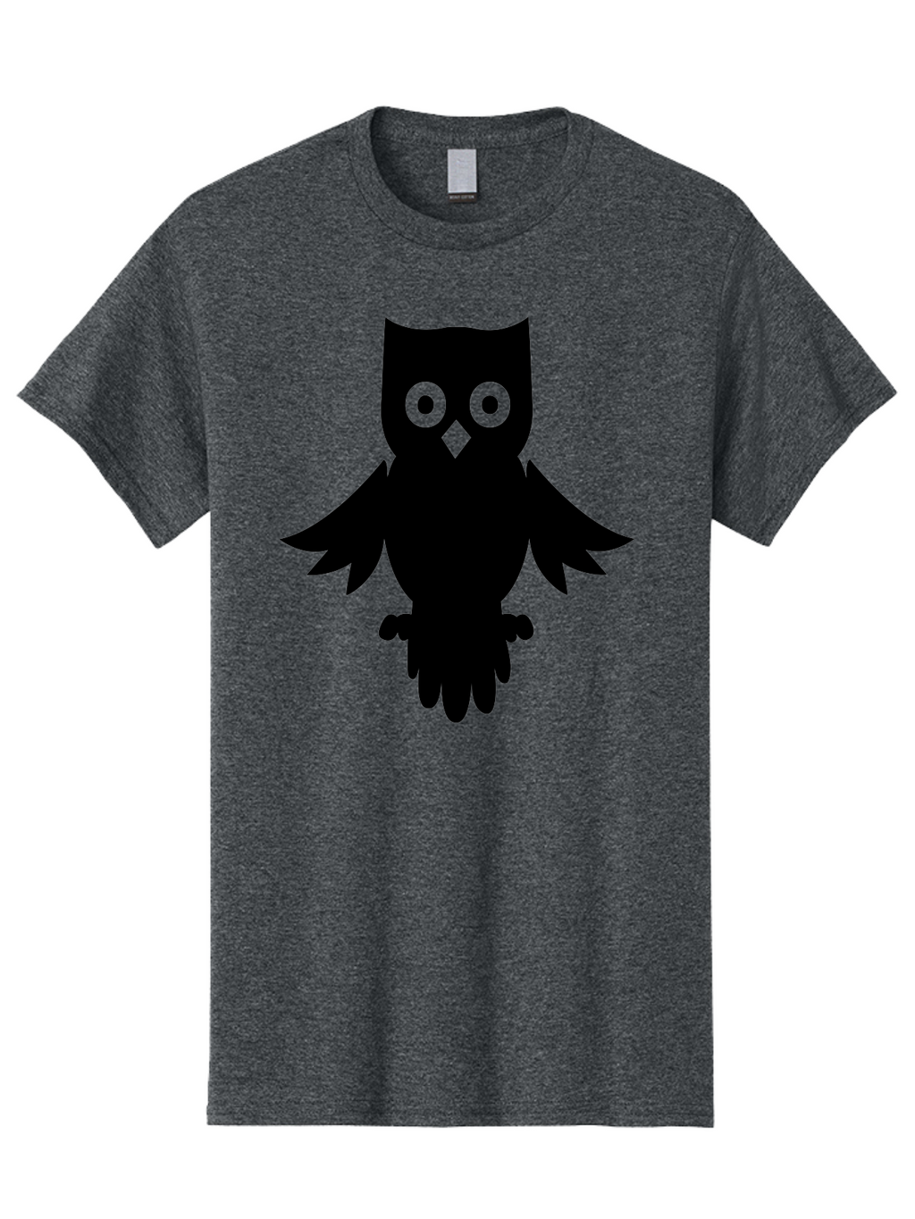Owl-Silhouette Men'S Graphic Tee, 100% Cotton, Comfortable Casual Summer Wear, Machine Washable, Owl Silhouette, Black Owl, Green Eyes, Diamond Beak, Wingspan, Nocturnal Bird, Wise Animal, Cartoon Style, Simple Design, Owl Art Aab231