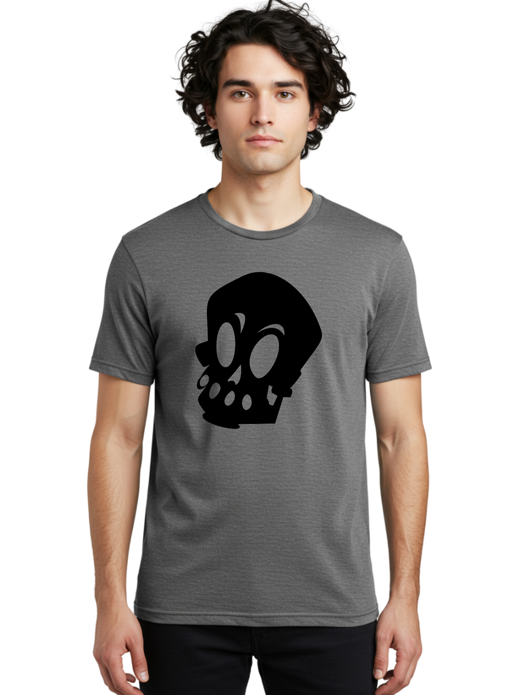 Skull Men'S Graphic Tee, 100% Cotton, Comfortable Casual Summer Wear, Machine Washable, Human Skull, Death Symbol, Gothic Icon, Spooky Emblem, Dark Imagery, Skull Illustration, Goth Culture, Halloween Symbol, Skull Art Aab233