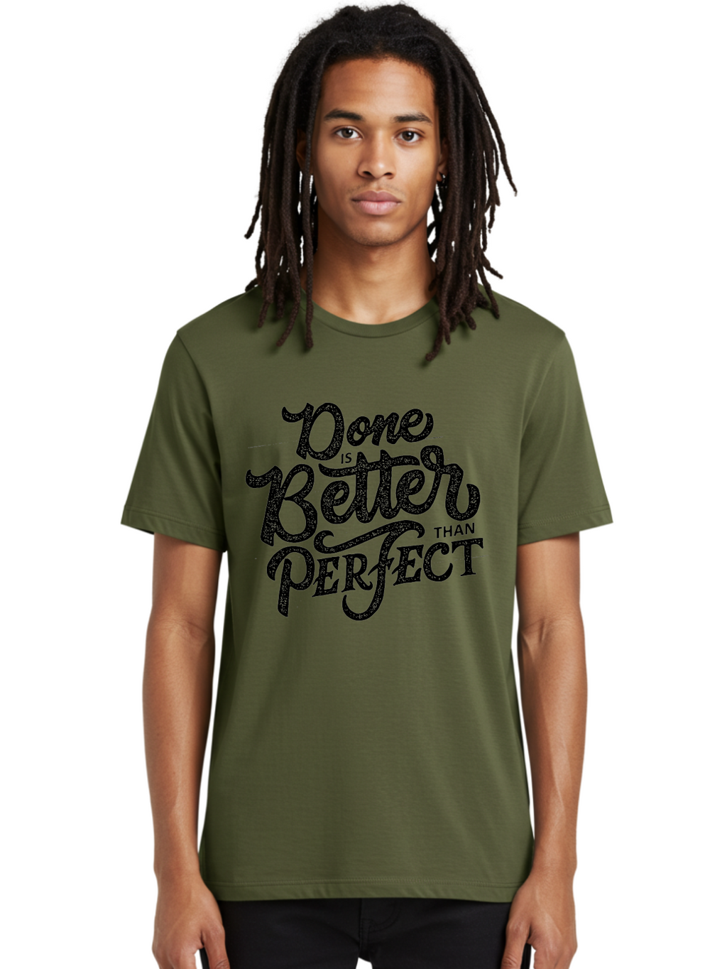 Done-Is-Better-Than-Perfect-1 Men'S Graphic Tee, 100% Cotton, Comfortable Casual Summer Wear, Machine Washable, Motivational Quote, Productivity, Task Completion, Perfectionism, Done Is Better, Self-Improvement, Productivity Tips, Aab245