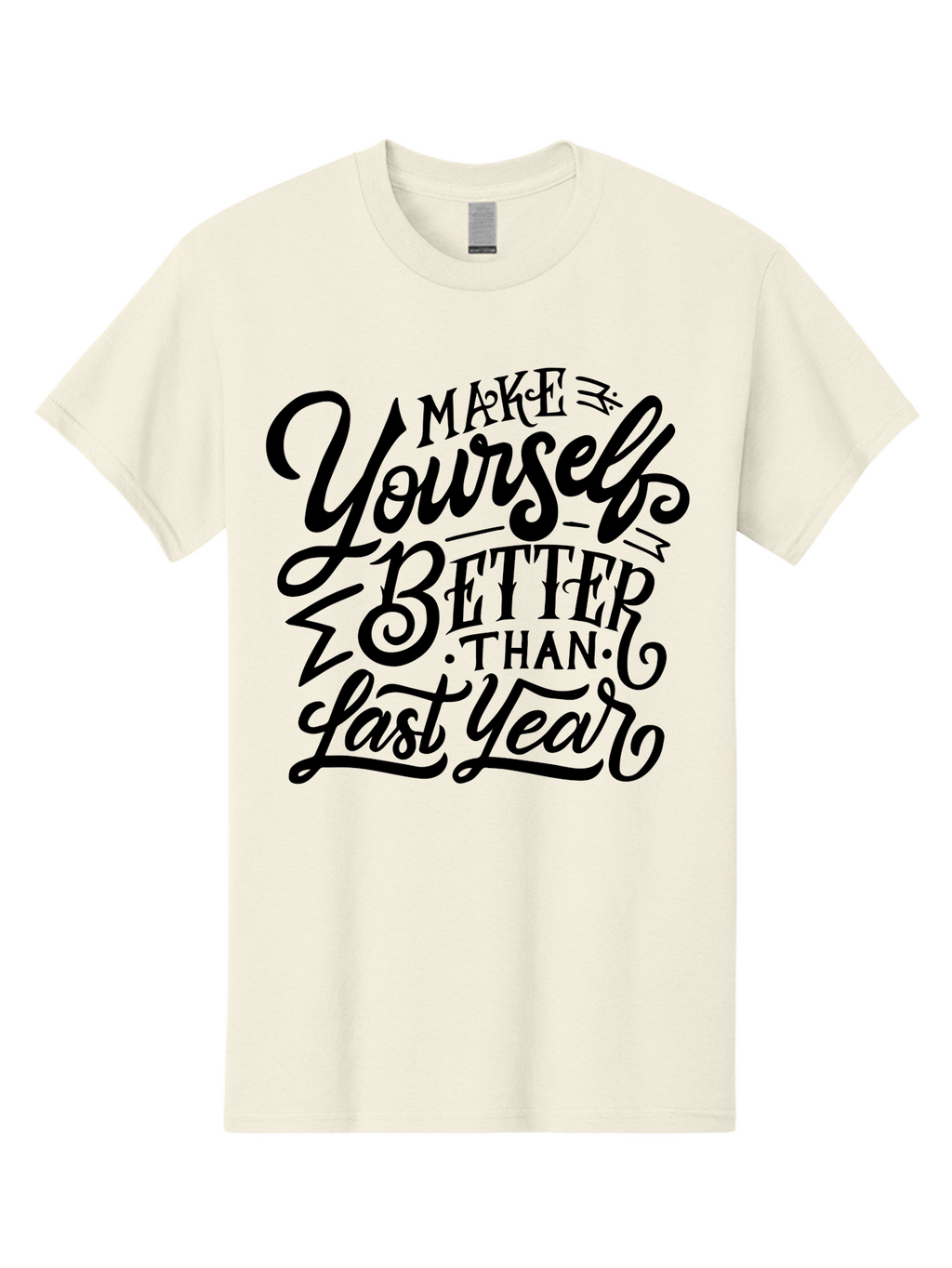 Make-Yourself-Better Men'S Graphic Tee, 100% Cotton, Comfortable Casual Summer Wear, Machine Washable, Inspirational Quote, Motivational Phrase, Self-Improvement, Personal Growth, New Year Resolution, Goal Setting, Motivation, Success, Aab252