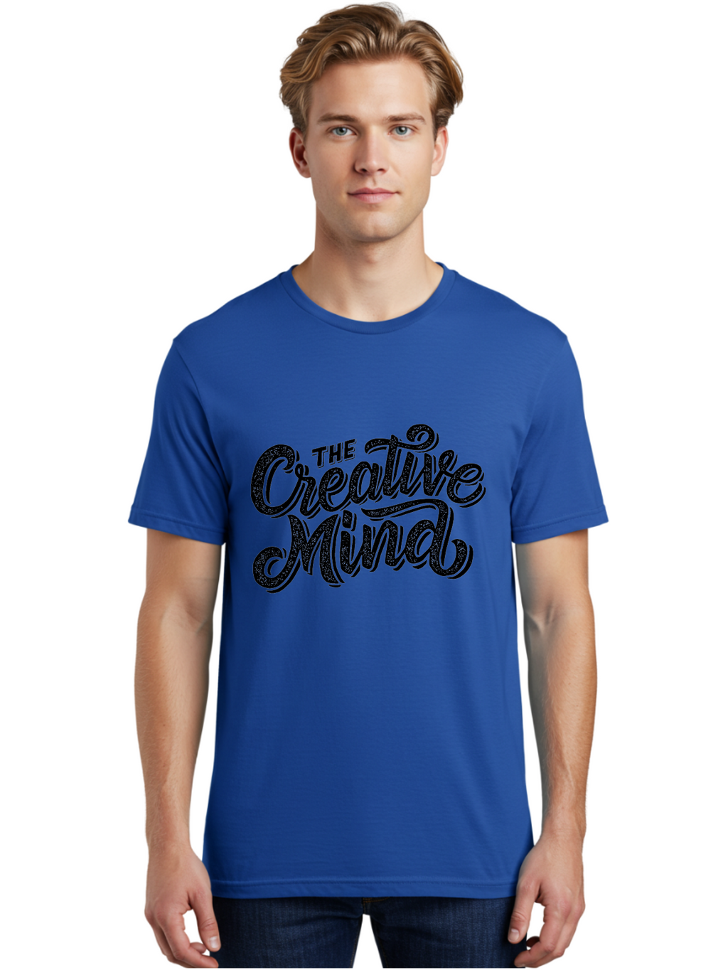 The-Creative-Mind Men'S Graphic Tee, 100% Cotton, Comfortable Casual Summer Wear, Machine Washable, Creative Thinking, Artistic Expression, Imagination, Inspiration, Motivational Quote, Artistic Typography, Creative Design Aab254