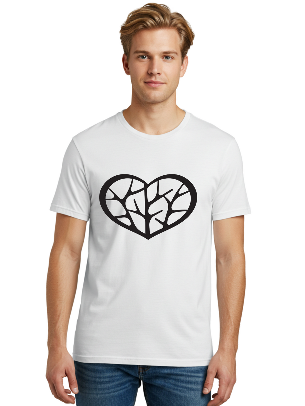 Brain-Heart Men'S Graphic Tee, 100% Cotton, Comfortable Casual Summer Wear, Machine Washable, Brain And Heart, Love And Intelligence, Harmony, Unity, Creativity, Brain-Heart Connection, Heart-Brain Balance, Emotional Intelligence Aab258