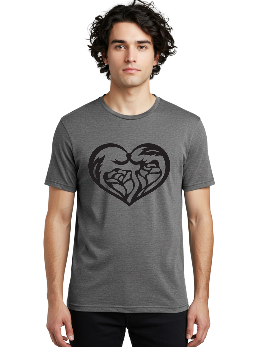 Clenched-Fists-Heart Men'S Graphic Tee, 100% Cotton, Comfortable Casual Summer Wear, Machine Washable, Clenched Fists, Heart Symbol, Strength, Power Symbol, Boxing Gloves, Aggression, Boxing Inspiration, Heart Art, Fist Bump Symbol, Aab260