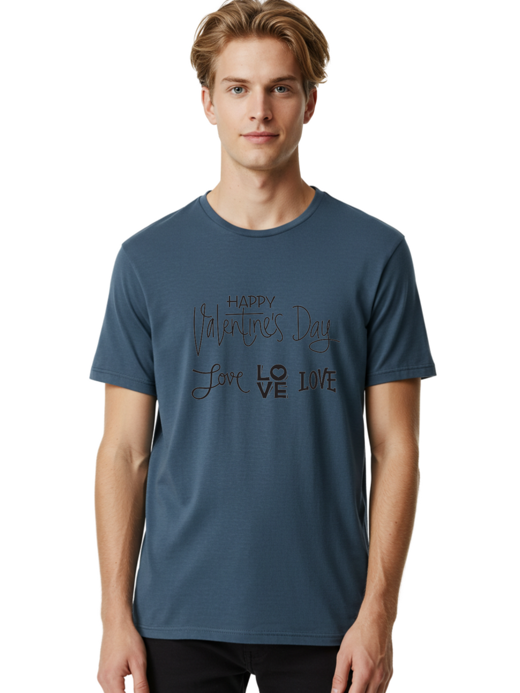 Happy-Valentine-S-Day-1 Men'S Graphic Tee, 100% Cotton, Comfortable Casual Summer Wear, Machine Washable, Happy Valentines Day, Love Messages, Valentines Day Wishes, Love Quotes, Valentines Day Greetings, Romantic Wishes, Love Expression Aab271