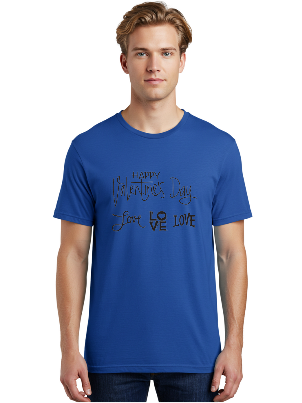 Happy-Valentine-S-Day-1 Men'S Graphic Tee, 100% Cotton, Comfortable Casual Summer Wear, Machine Washable, Happy Valentines Day, Love Messages, Valentines Day Wishes, Love Quotes, Valentines Day Greetings, Romantic Wishes, Love Expression Aab271