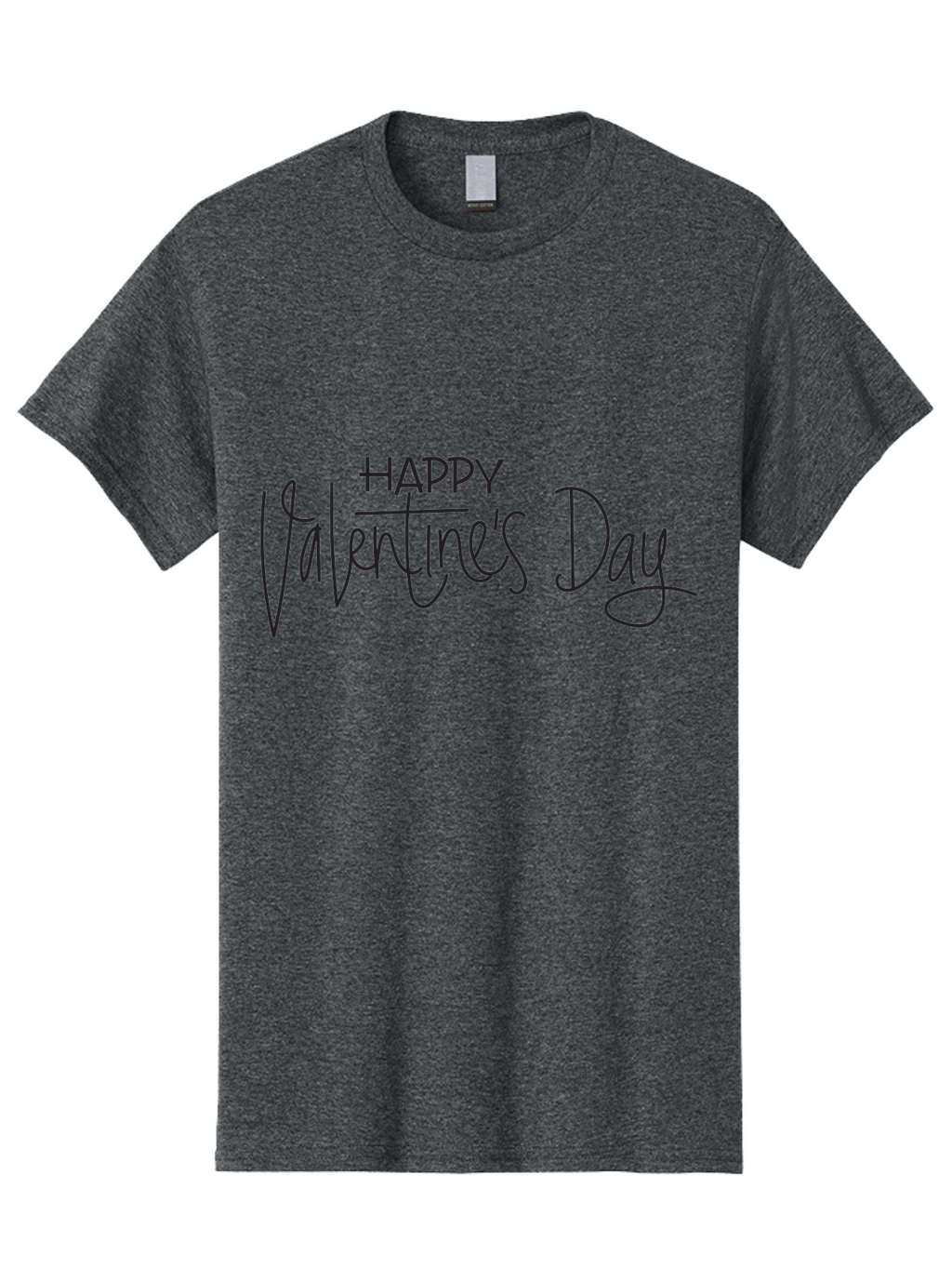 Happy-Valentine-S-Day Men'S Graphic Tee, 100% Cotton, Comfortable Casual Summer Wear, Machine Washable, Valentine'S Day Greeting, Love Message, Handwritten Text, Handwritten Font, Happy Valentine'S Day, Love Card, Romantic Gesture, Black Text Aab272