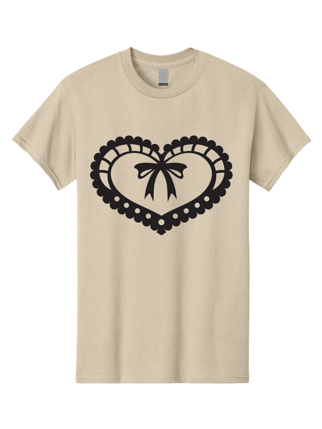 Heart-With-Bow-1 Men'S Graphic Tee, 100% Cotton, Comfortable Casual Summer Wear, Machine Washable, Heart Shape, Decorative Bow, Lace Details, Intricate Design, Love Symbol, Valentines Day, Heart Icon, Cute Graphic Aab278